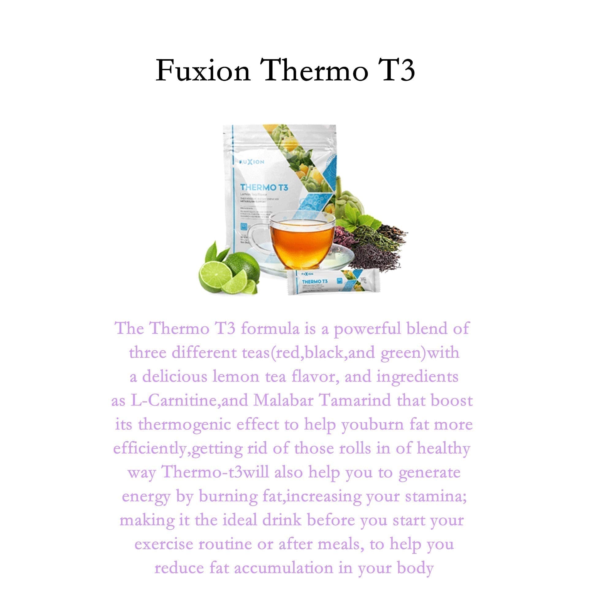 FuXion Thermo T3,Delicious Lemon Tea Flavor(Thermo TT3, 28 Sachets) CHNLML Au supplements