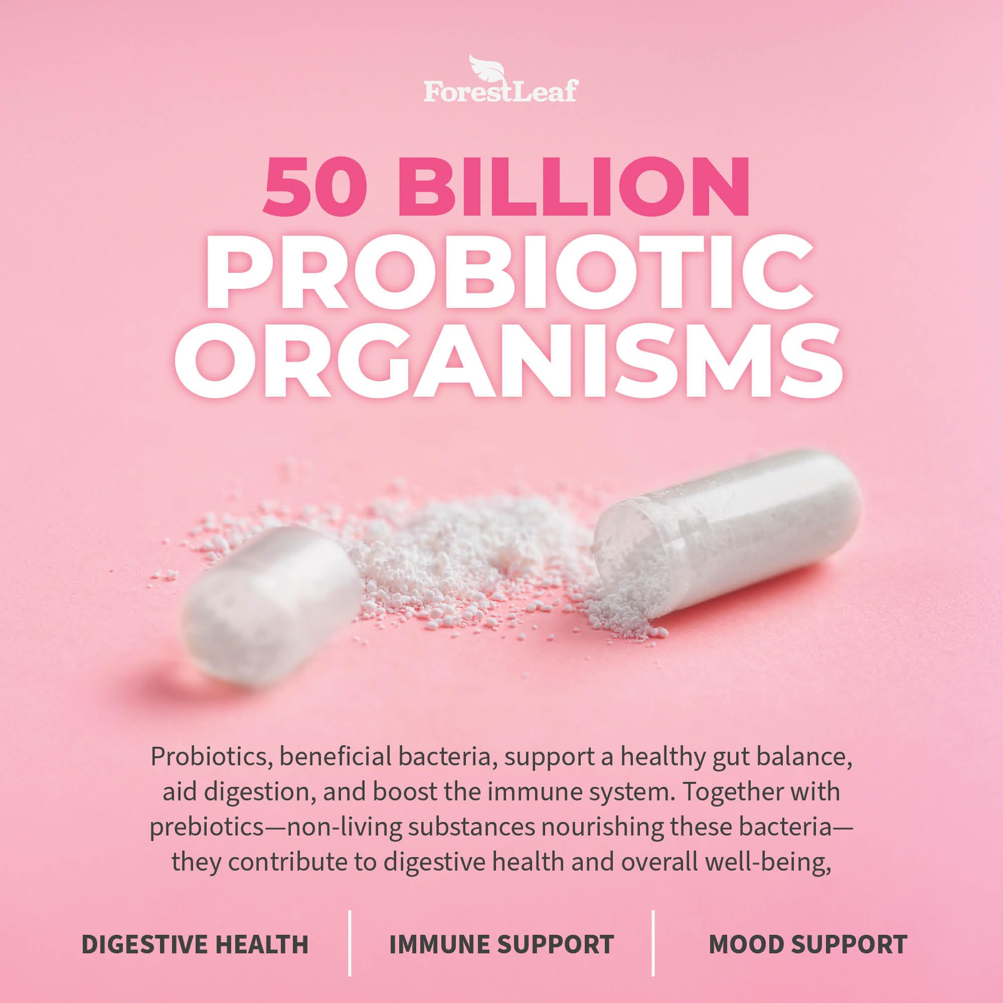 ForestLeaf Womens Probiotic 50 Billion CFU with Organic Prebiotics, Digestive Enzymes ForestLeaf Au supplements