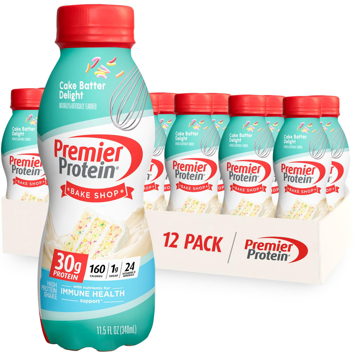 Premier Protein Shake, Cake Batter, 30g Protein, 1g Sugar, 24 Vitamins & Minerals Premier Protein Au supplements