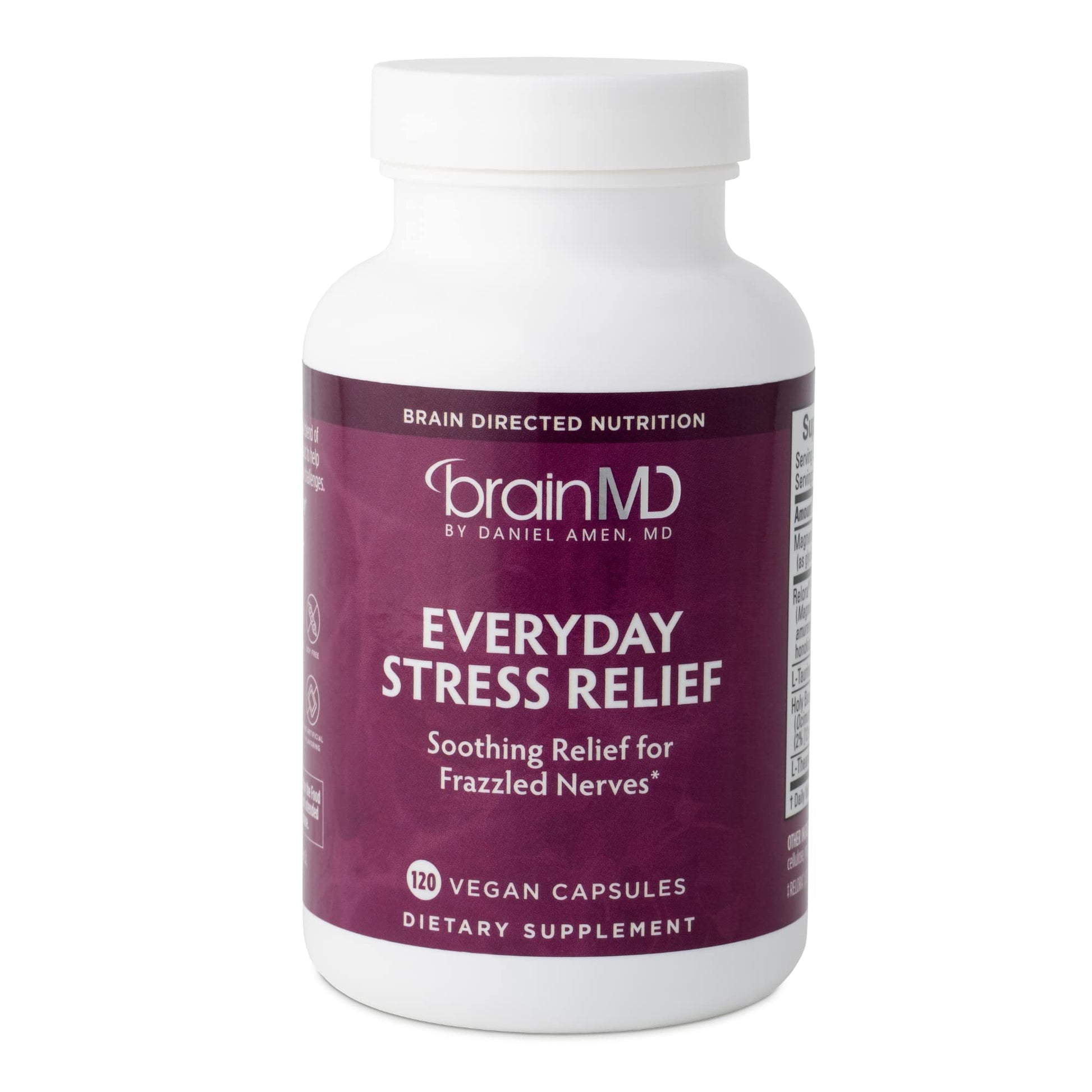 BRAINMD Dr Amen Everyday Stress Relief - 120 Capsules - Promotes Relaxation & Focus - Non-Drowsy - Gluten Free - 30 Servings BRAINMD Au supplements