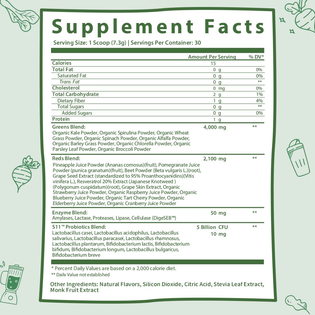 GOBIOTIX Super Greens Powder with Organic Spirulina - Superfood Supplement GOBIOTIX Au supplements