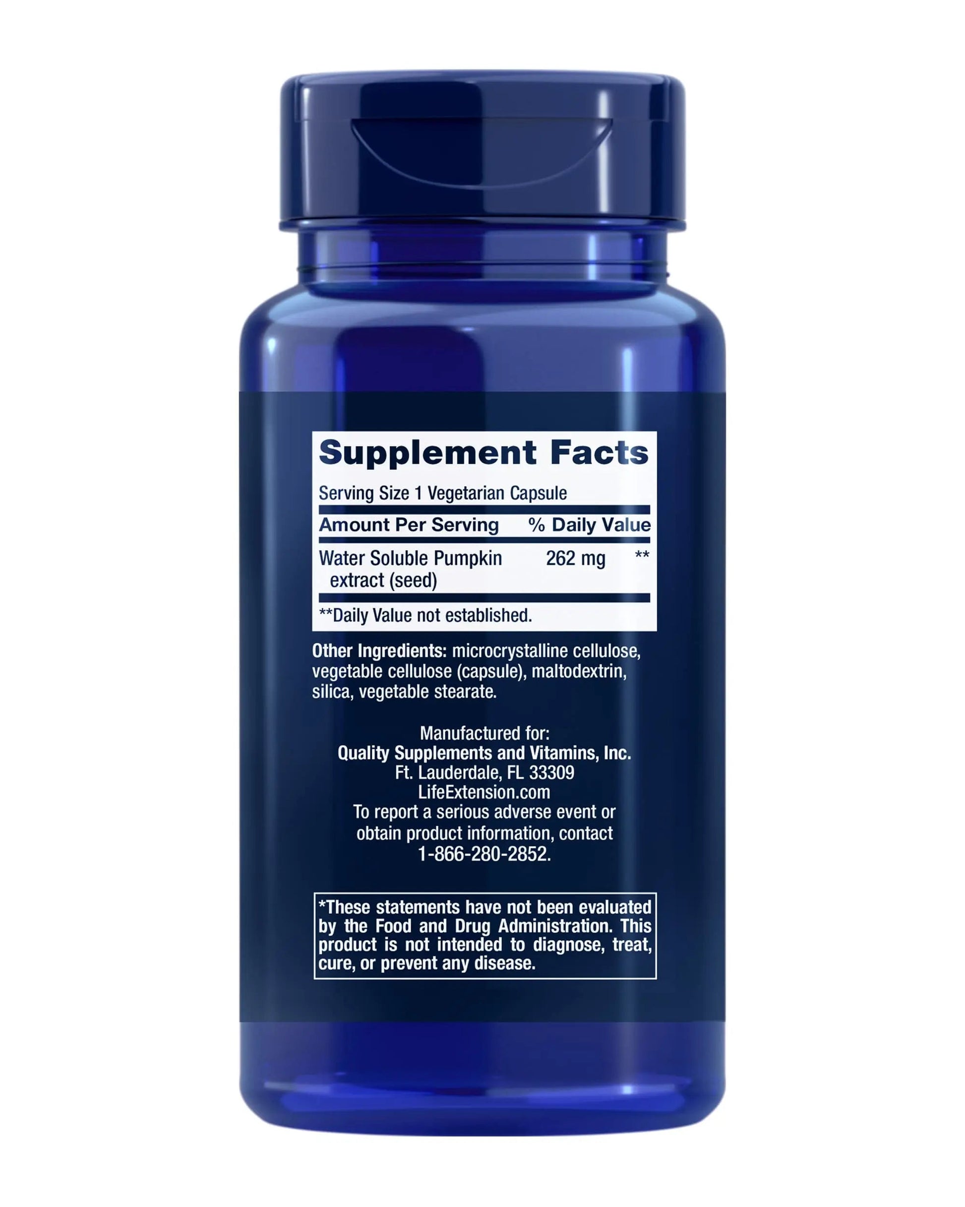 Life Extension Water-Soluble Pumpkin Seed Extract, Promotes Prostate & Urinary Tract Health, Bladder Health Support, Men, Women, Gluten-Free, Non-GMO, Vegetarian, 60 Capsules Life Extension Au supplements