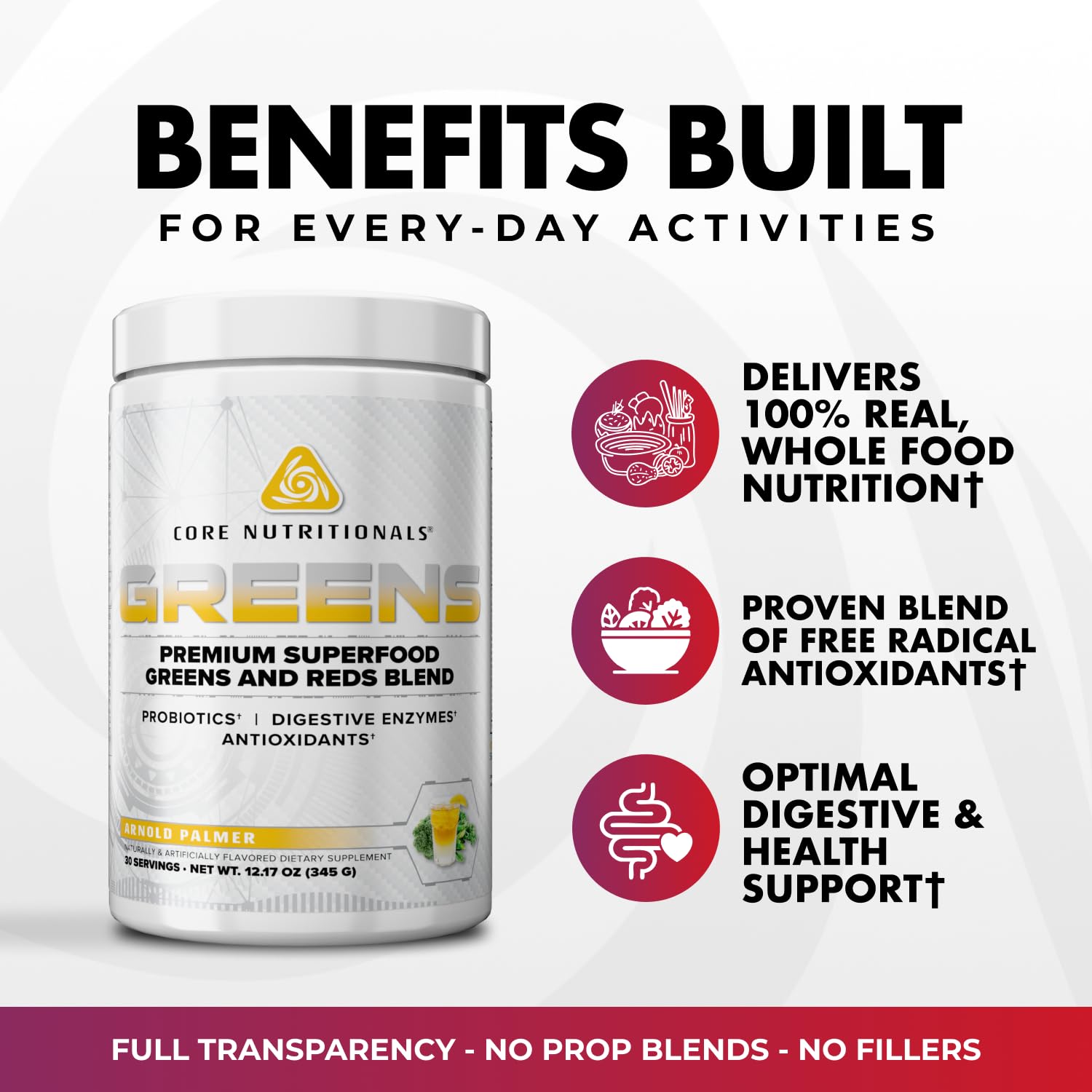 Core Nutritionals Greens | Premium Superfood Reds & Greens Blend | 5 Billion CFU Probiotics, Digestive Enzymes, & Antioxidants | 30 Servings (Berry Bliss) Core Nutritionals Au supplements