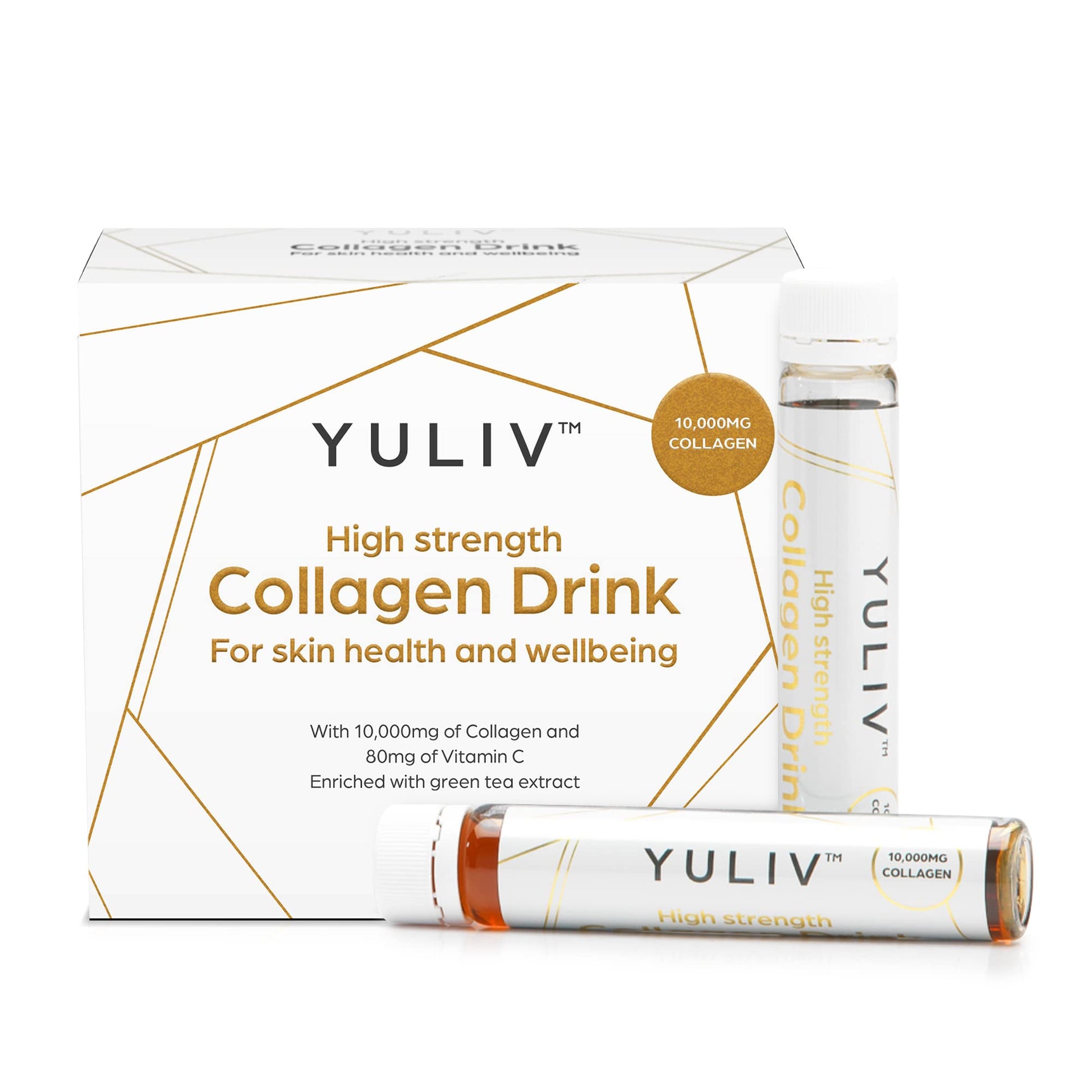 Yuliv High-Dosage Hydrolyzed Collagen Drink - Liquid Collagen Peptides (10000 mg) with Vitamin C for Hair, Skin, and Nails Yuliv Au supplements