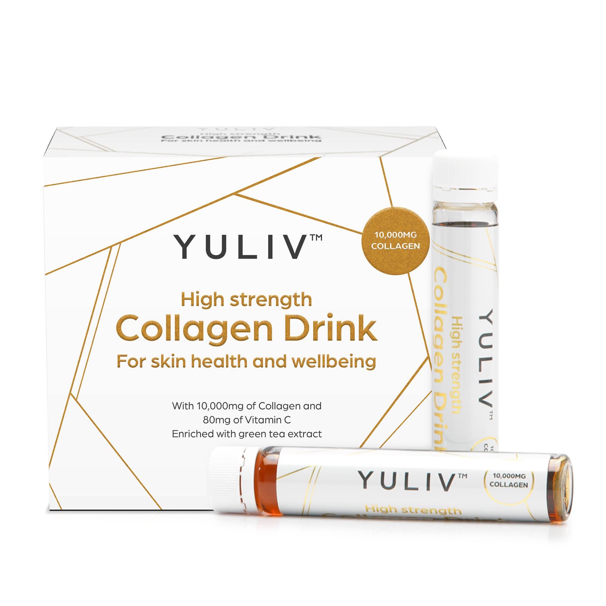 Yuliv High-Dosage Hydrolyzed Collagen Drink - Liquid Collagen Peptides (10000 mg) with Vitamin C for Hair, Skin, and Nails Yuliv Au supplements