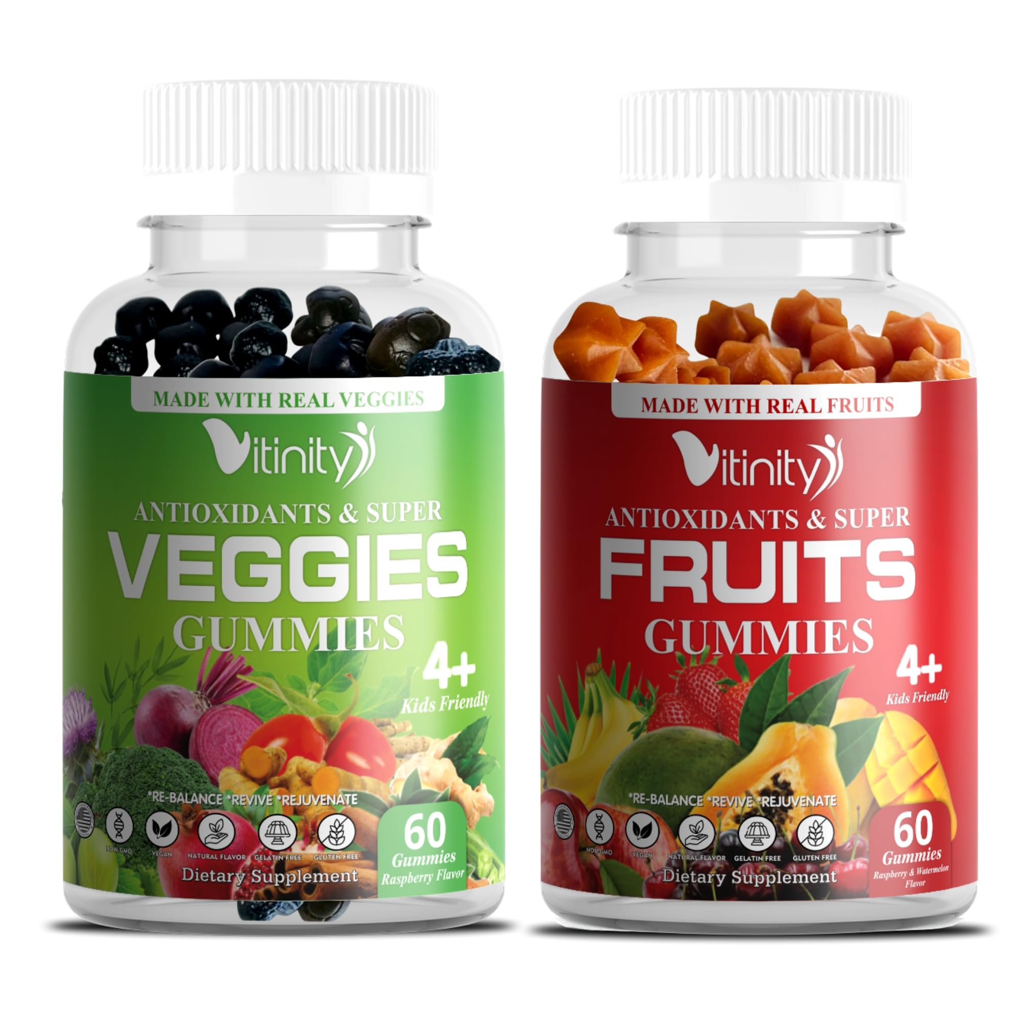 VITINITY Made with Real Fruit-Real Veggie Gummies-Superfood Vegetable Vitamin Sup VITINITY Au supplements