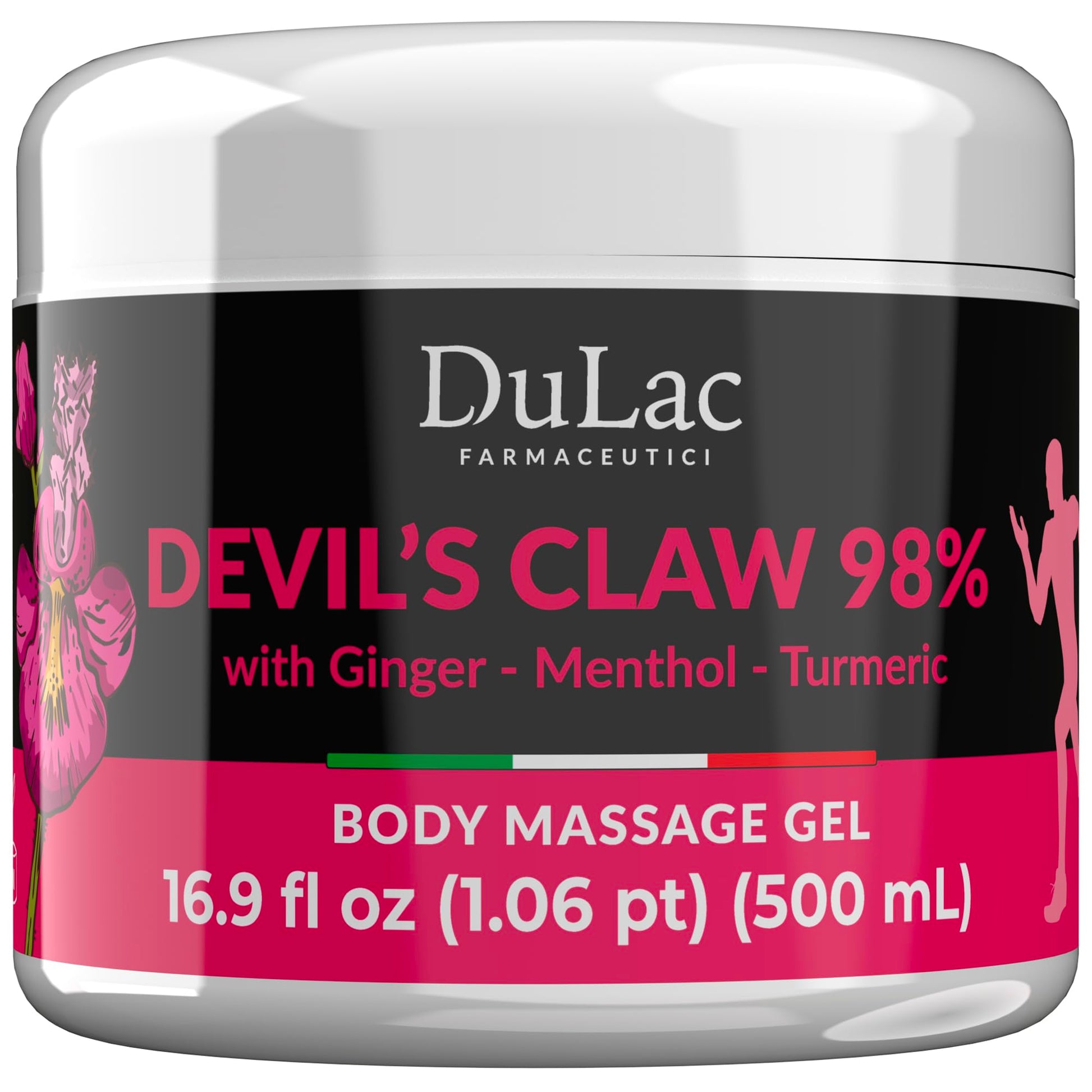 Dulac - Devil's Claw 98% Cream Maximum Strength 16.9 Fl Oz, Natural Joint and Muscle Comfort Cream, Enriched with Menthol for Cool Effect DULÀC FARMACEUTICI 1982 Au supplements