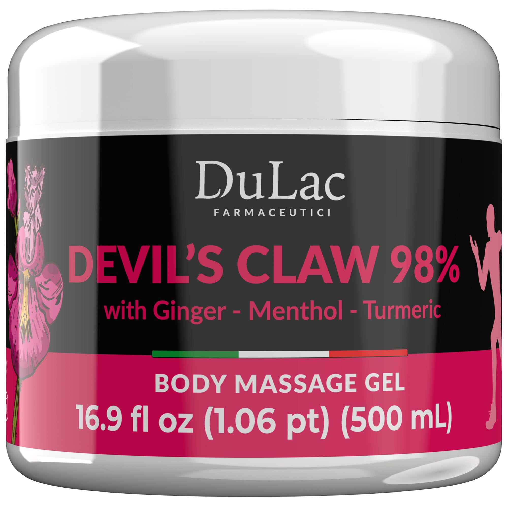 Dulac - Devil's Claw 98% Cream Maximum Strength 16.9 Fl Oz, Natural Joint and Muscle Comfort Cream, Enriched with Menthol for Cool Effect DULÀC FARMACEUTICI 1982 Au supplements