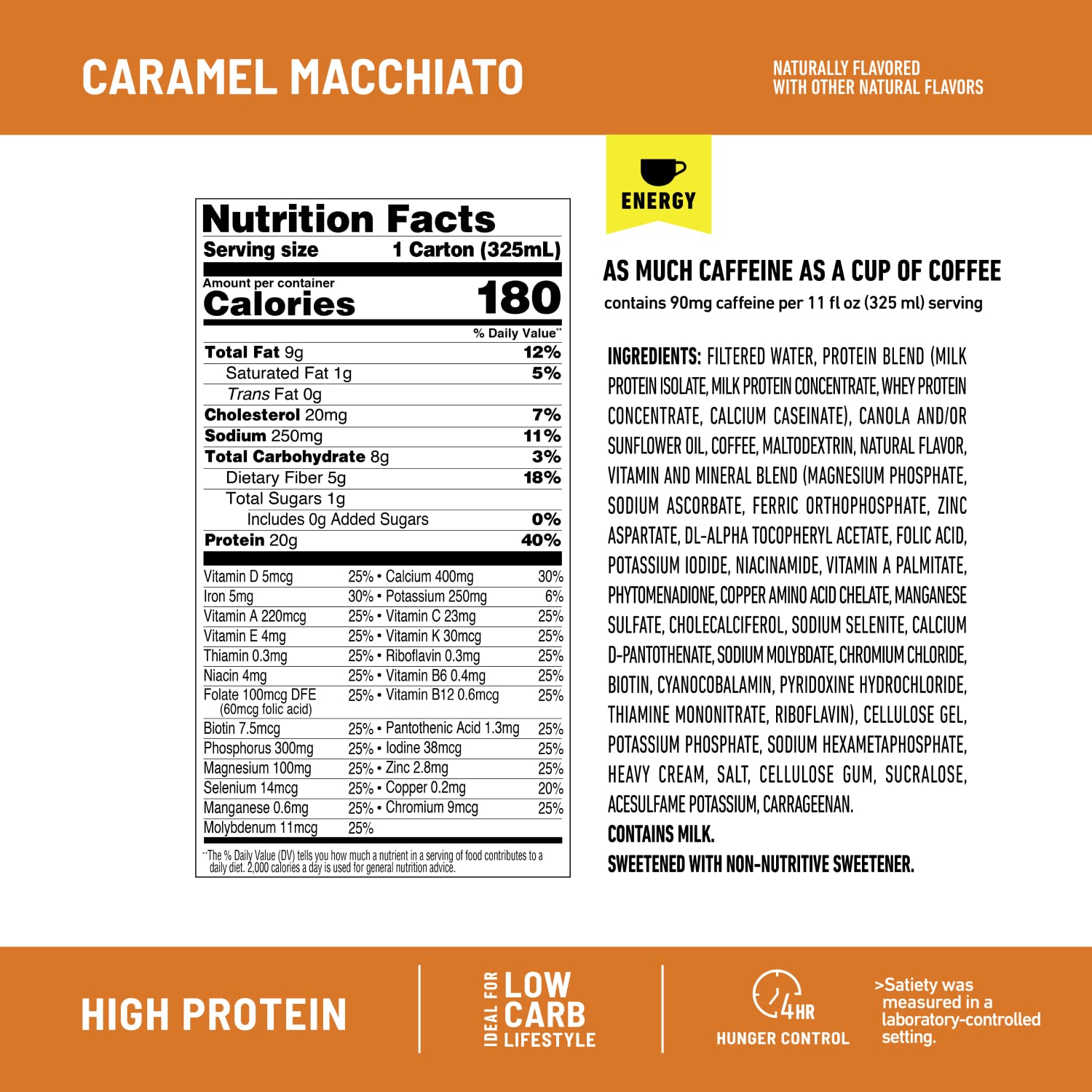 SlimFast Protein Shake with Caffeine, Caramel Macchiato- 20g Protein SlimFast Au supplements