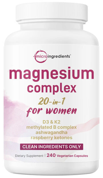 Magnesium Complex for Women, 240 Vegetarian Capsules | 20-in-1 Formula - Magnesium Blend with Vitamin D3, K2, Ashwagandha & More | Filler Free, Non-GMO Micro Ingredients Au supplements