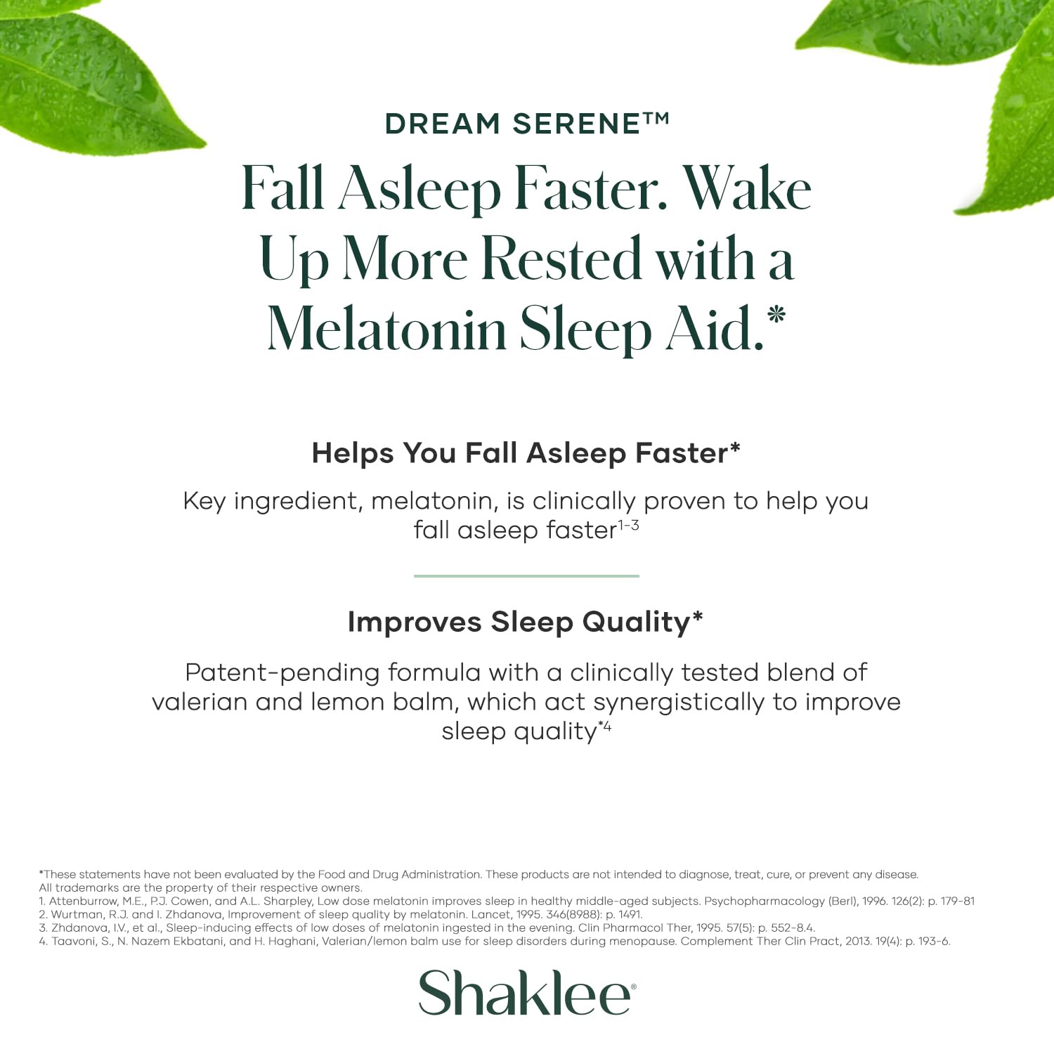 Shaklee - Dream Serene™ Melatonin Sleep Aid - Fall Asleep Faster, Wake Up Refreshed - with Melatonin, Valerian, Lemon Balm, L-Theanine - for Ultimate Beauty Sleep - 30 Softgels Shaklee Au supplements