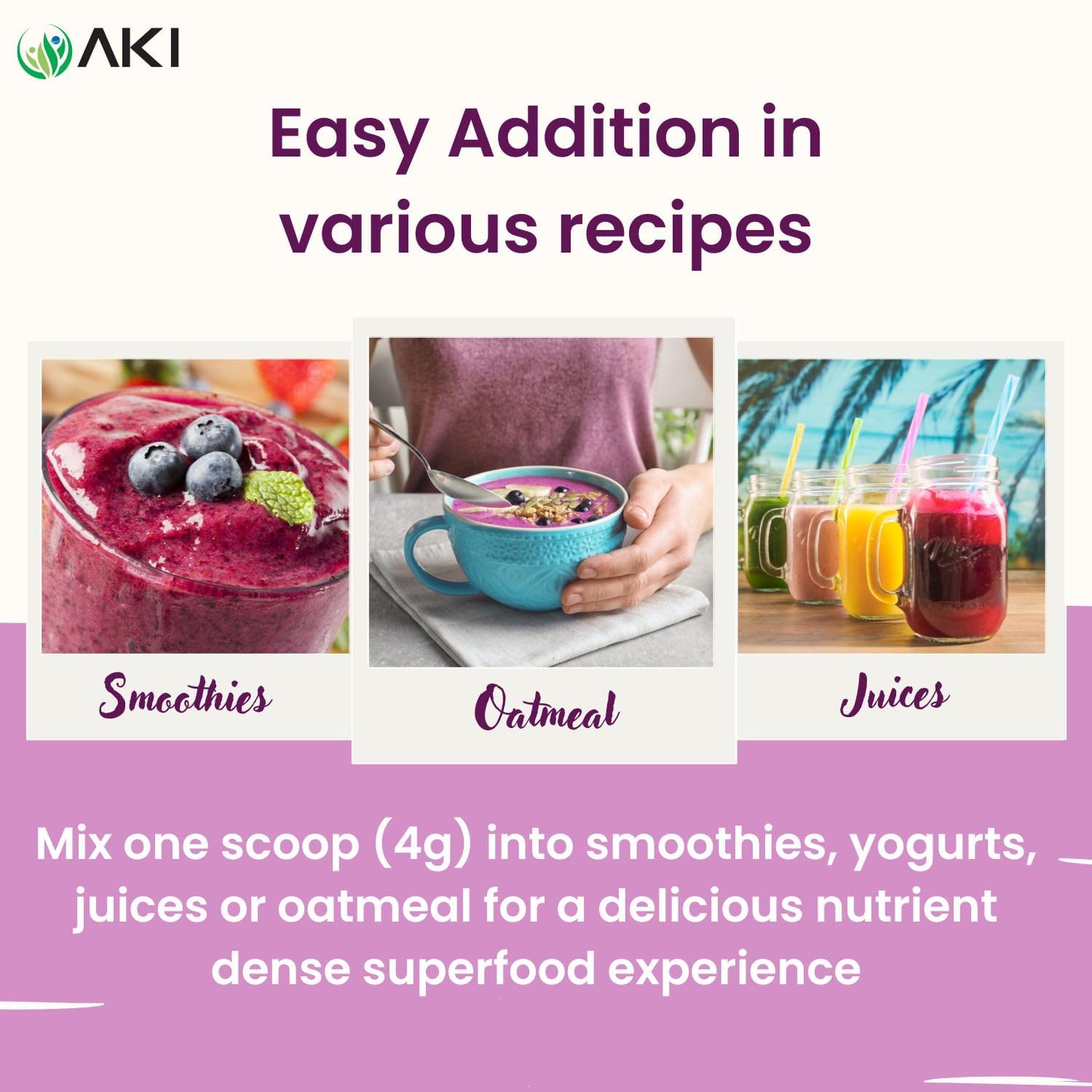 AKI Maqui Berry Extract Powder – Wild Harvested from Patagonia, High in Anthocyanins & Polyphenols, Freeze-Dried Superfruit for Smoothies, Non-GMO, Vegan, 150g/ 5.3 oz AKI ORGANIC Au supplements