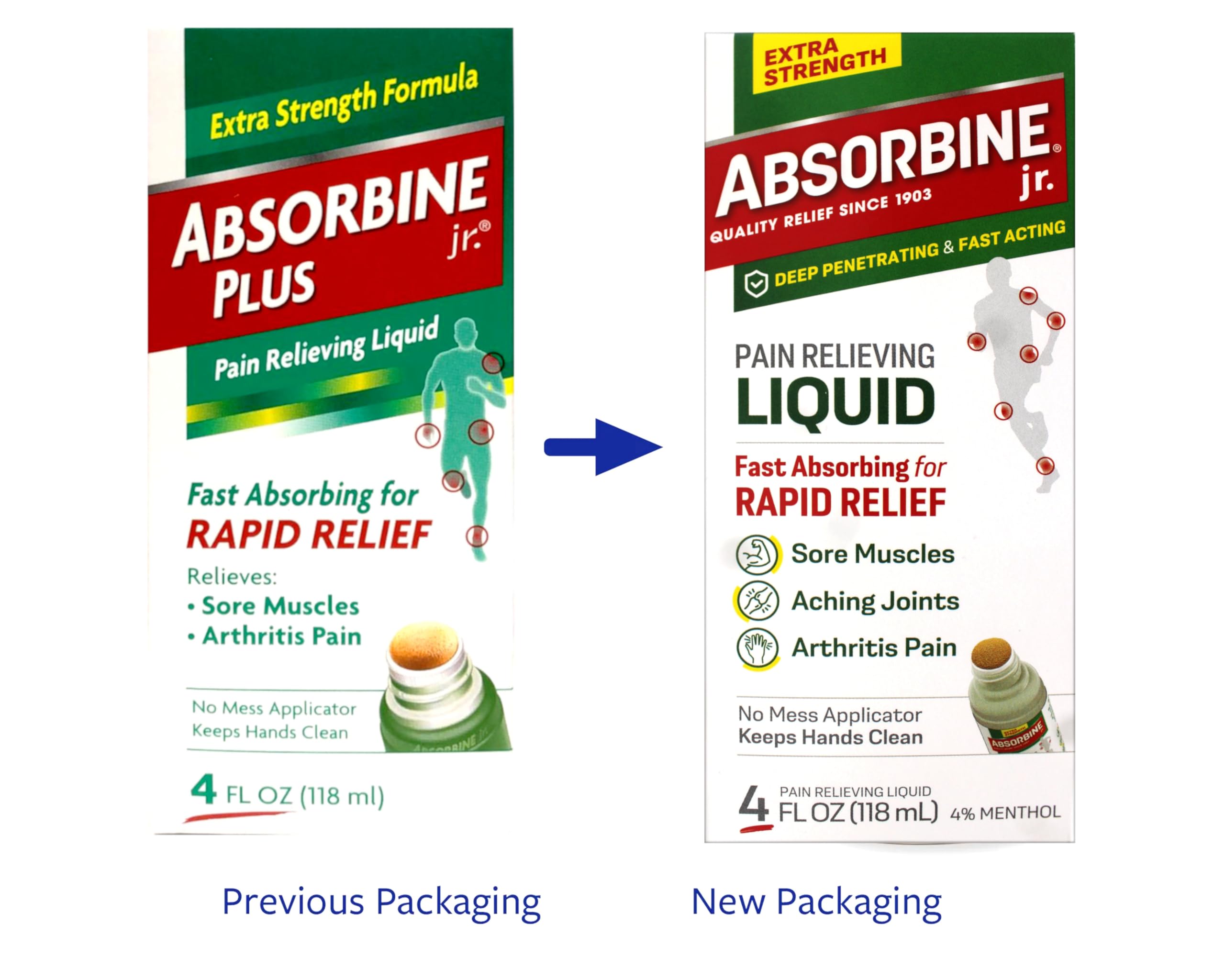ABSORBINE JR. Extra Strength Pain Relieving Liquid, for Muscle, Joints, Arthritis Pain, with No-Mess Applicator, 4 Oz (Pack of 3) ABSORBINE JR. Au supplements