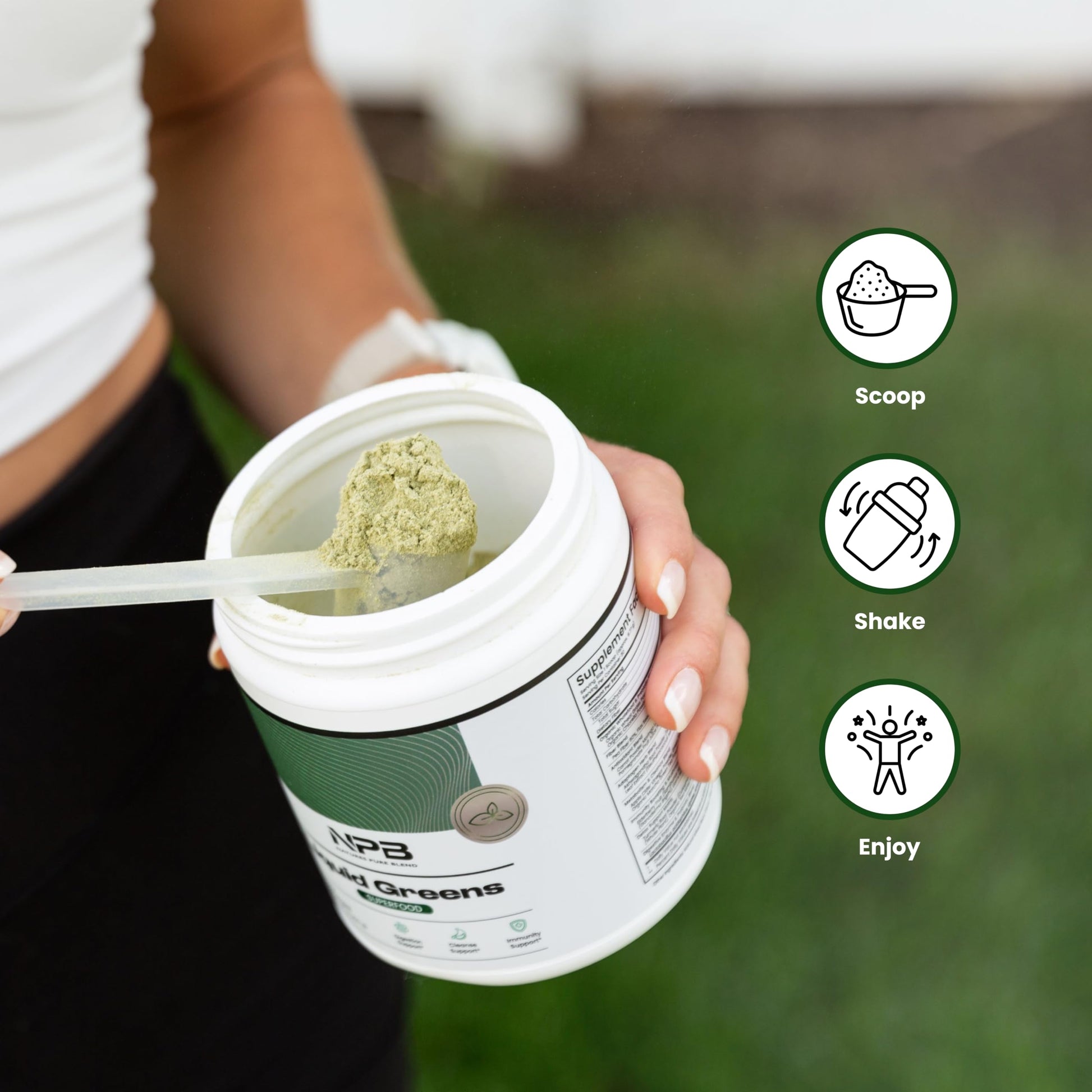 Nature's Pure Blend Super Greens Powder – Organic Greens Superfood Powder Supplements for Green Juice & Smoothie – Probiotic - Drink Mix for Energy Wellness and Digestion (Matcha Flavor, 30 Servings) Nature's Pure Blend Au supplements