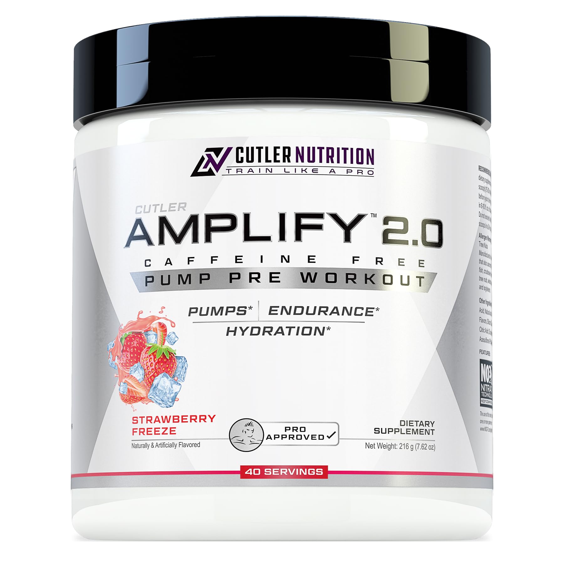 Cutler Nutrition Amplify Pump Pre Workout Caffeine Free Nitric Oxide Booster containing Arginine and Citrulline Pre-Workout for Maximum Pumps Flavor Strawberry Cutler Nutrition Au supplements