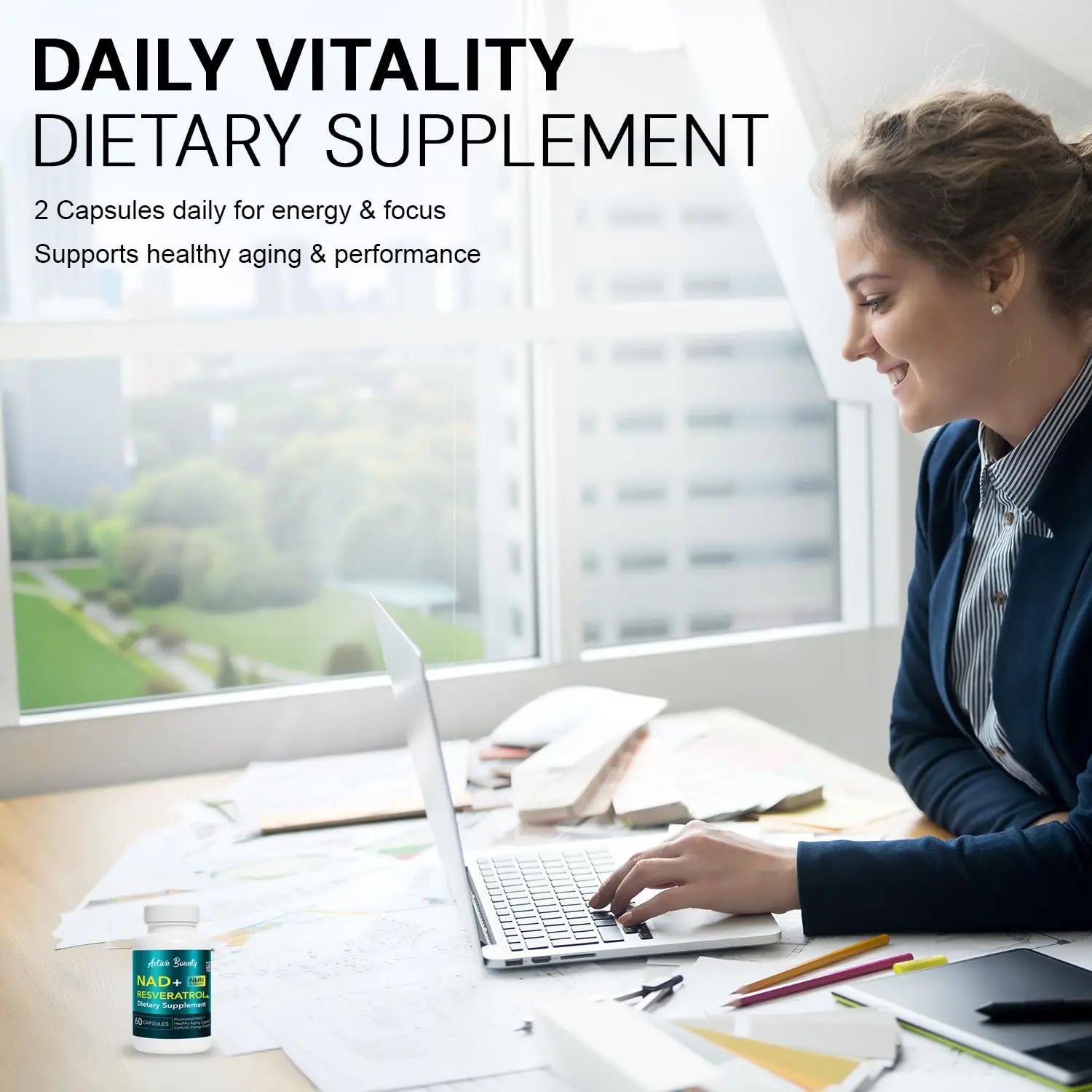NAD+ Resveratrol Supplement with Quercetin – NMN Alternative for Cellular Energy Support, Focus & Healthy Aging – High Potency 500mg NAD+ Formula, Vegan, Non-GMO, Gluten-Free, Made in USA, 60 Capsules Active Bounty Au supplements
