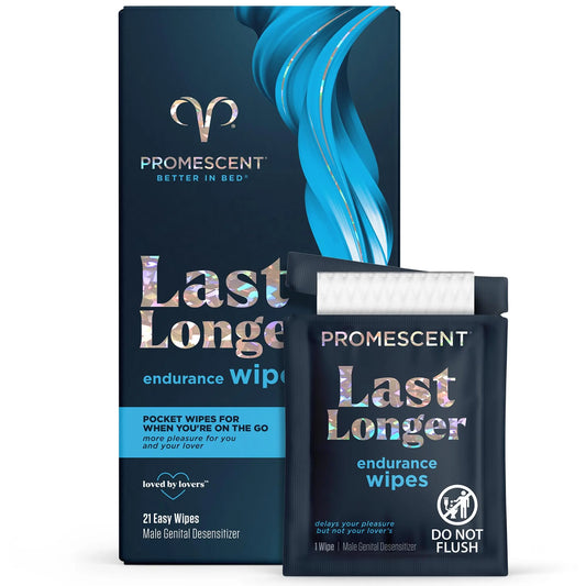 Promescent Delay Wipes Sexual Enhancer for Men to Last Longer in Bed, Extended Climax Control with Benzocaine for Male Genital Desensitizing - Increase Duration, Performance, and Stamina (21 Count) PromescentAU supplements