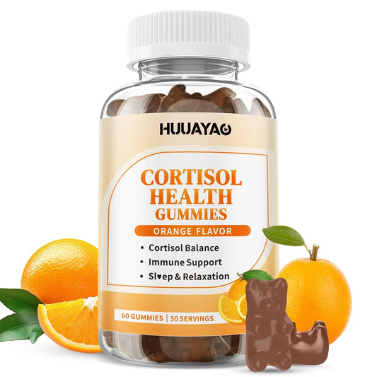 15-in-1 Cortisol Gummies, Cortisol Supplements with Magnesium Glycinate Ashwagandha Rhodiola Rose and L-theanine Complex for Relaxation, Zzz Support and Cortisol Levels, Orange Flavor, 60 Count HUUAYAOAU supplements