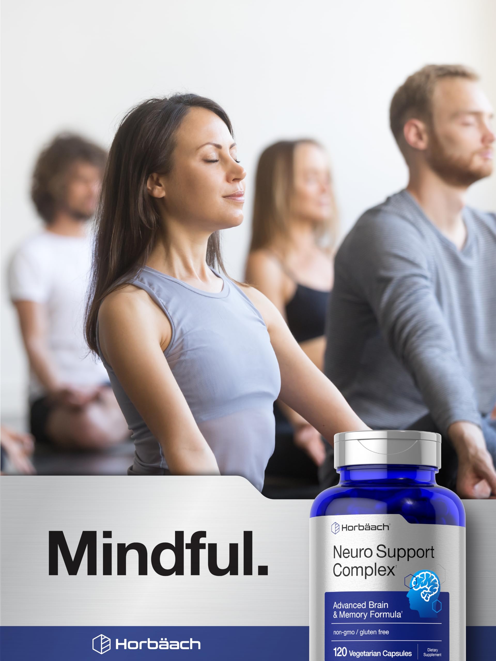 Horbäach Brain Supplement | 120 Capsules | with Phosphatidylserine & DMAE | Advanced Formula for Memory, Focus, Clarity | Vegetarian & Gluten Free | Neuro Support Horbäach Au supplements