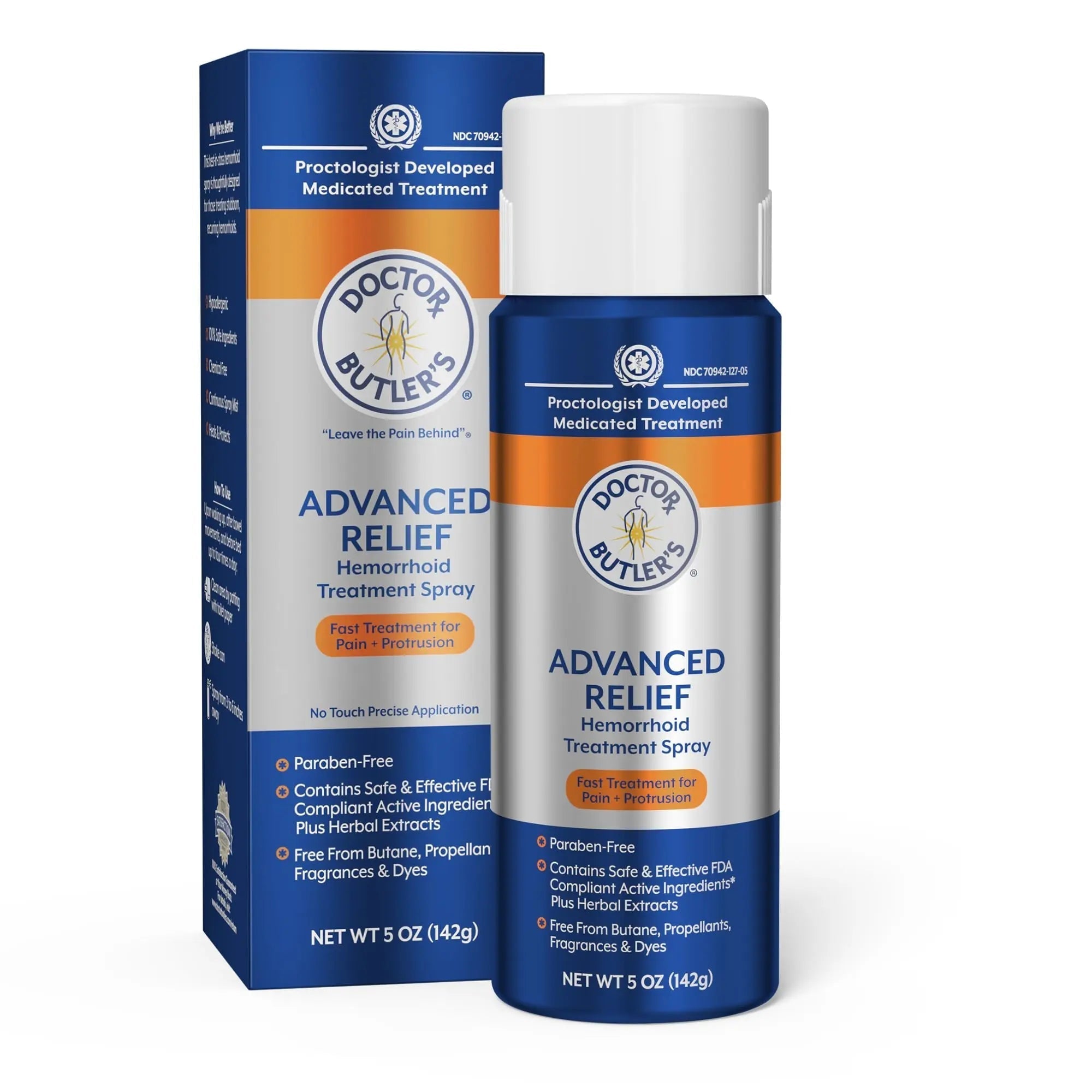 Doctor Butler's Advanced Relief Hemorrhoid Spray – Advanced Relief Hemorrhoid Treatment Spray with Witch Hazel to Help with Sensitive Skin, Itch Relief, and Swelling Relief* (5oz) Doctor Butler's Au supplements