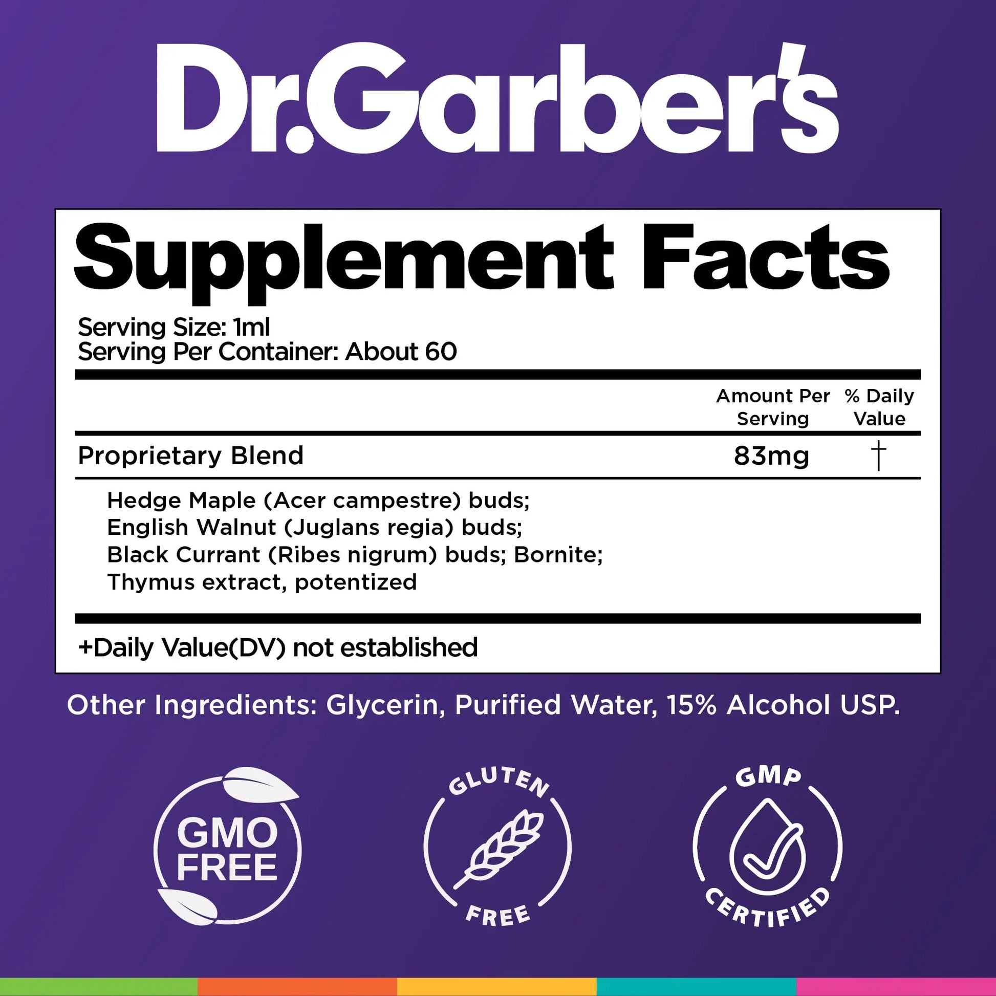 Dr. Garber's Natural Solutions Immune Boost Health Oral Drops - Gemmotherapy Liquid Supplement to Strengthen Immunity, Support Immune System, Increase Resistance, & Contains Antioxidants - 60ml DR.GARBER'S Au supplements