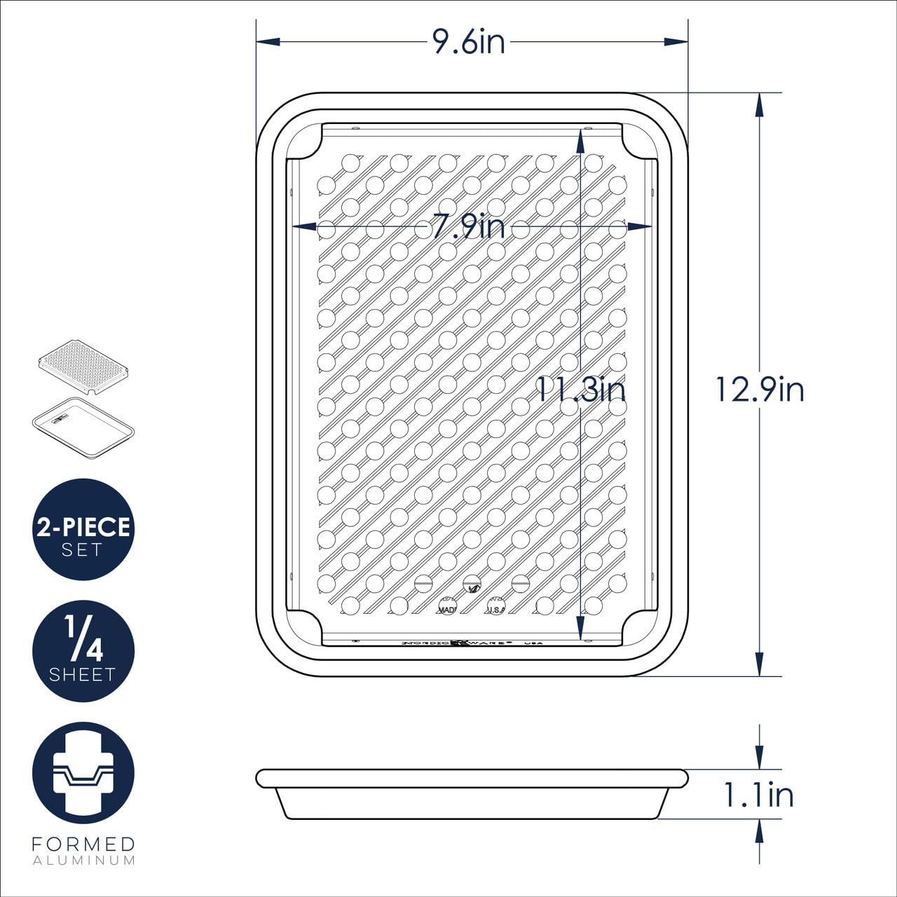 Nordic Ware Naturals Quarter Sheet with Multi-Purpose Oven and Cooling Rack Nordic Ware Au supplements