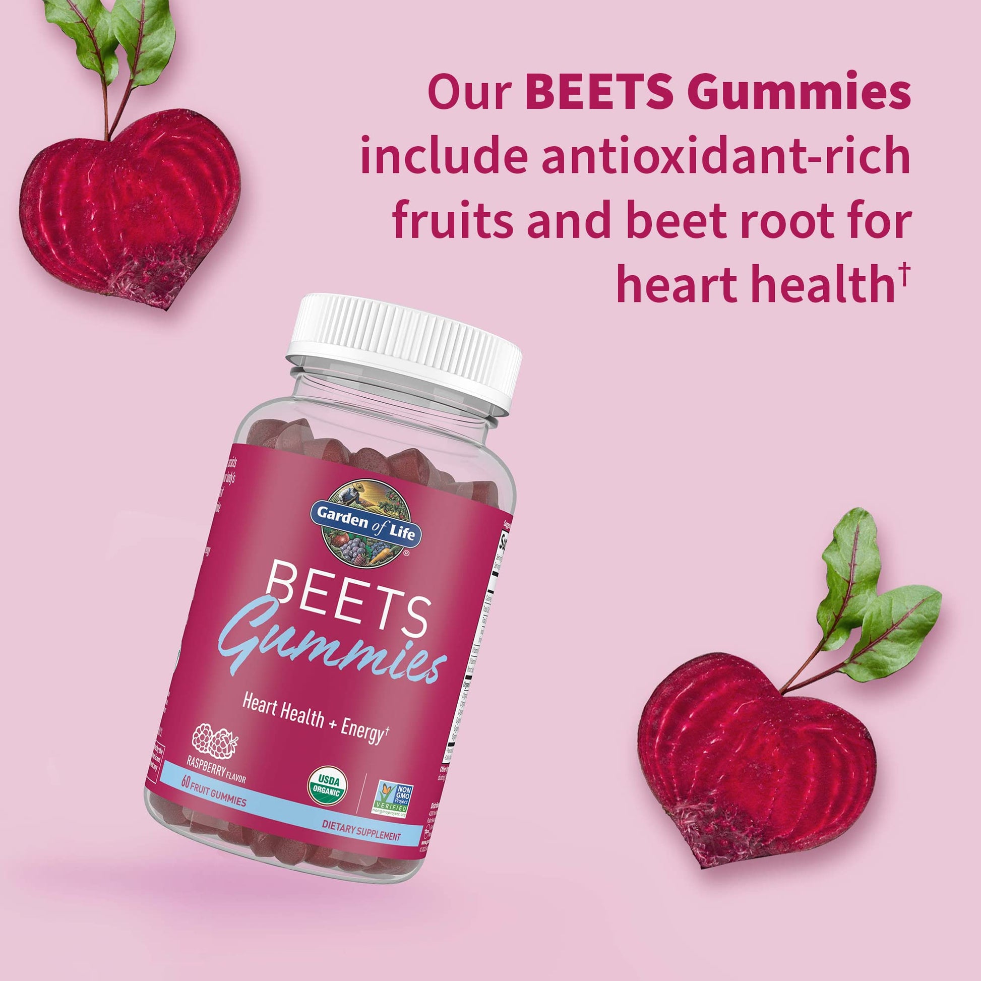 Garden of Life Organic Beet Root Gummies Made from Pectin with Antioxidants, Vitamin C, Vitamin D & B12 for Heart Health & Energy – BEETS Gummies – Vegan, Gluten Free, Non GMO, Raspberry, 30 Servings Garden of Life Au supplements