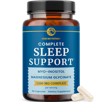 Complete Sleep Support | Myo Inositol + Magnesium Glycinate | Restful Sleep & Relaxation Support | 1100MG Complex | Melatonin-Free, Non-GMO | Inositol Supplement with Magnesium-Glycinate | 60 Ct Nobi Nutrition Au supplements