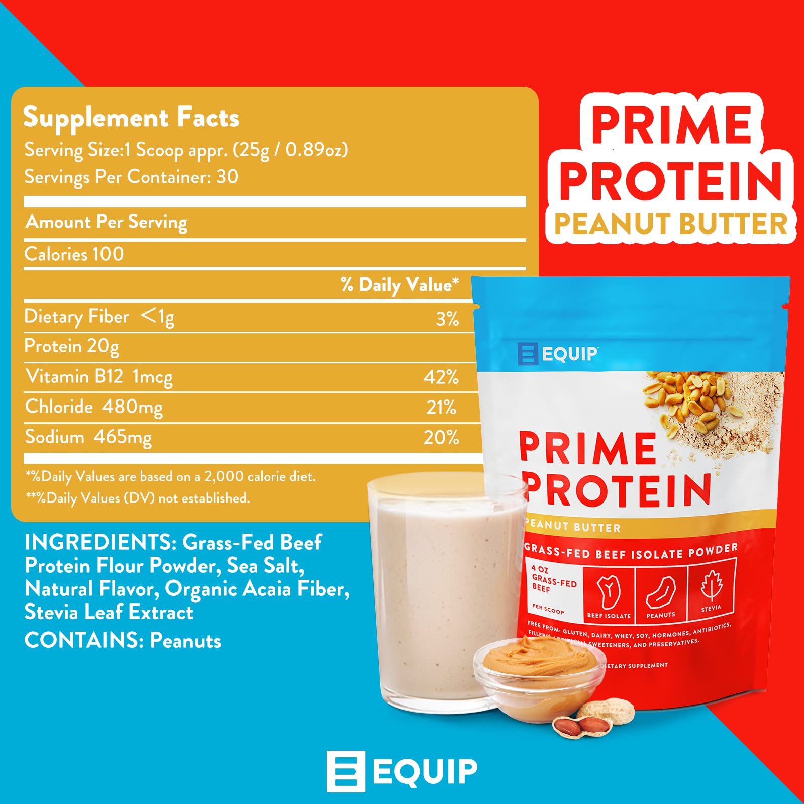 Equip Foods Prime Protein - Grass Fed Beef Protein Powder Isolate - Paleo and Keto Friendly Equip Au supplements