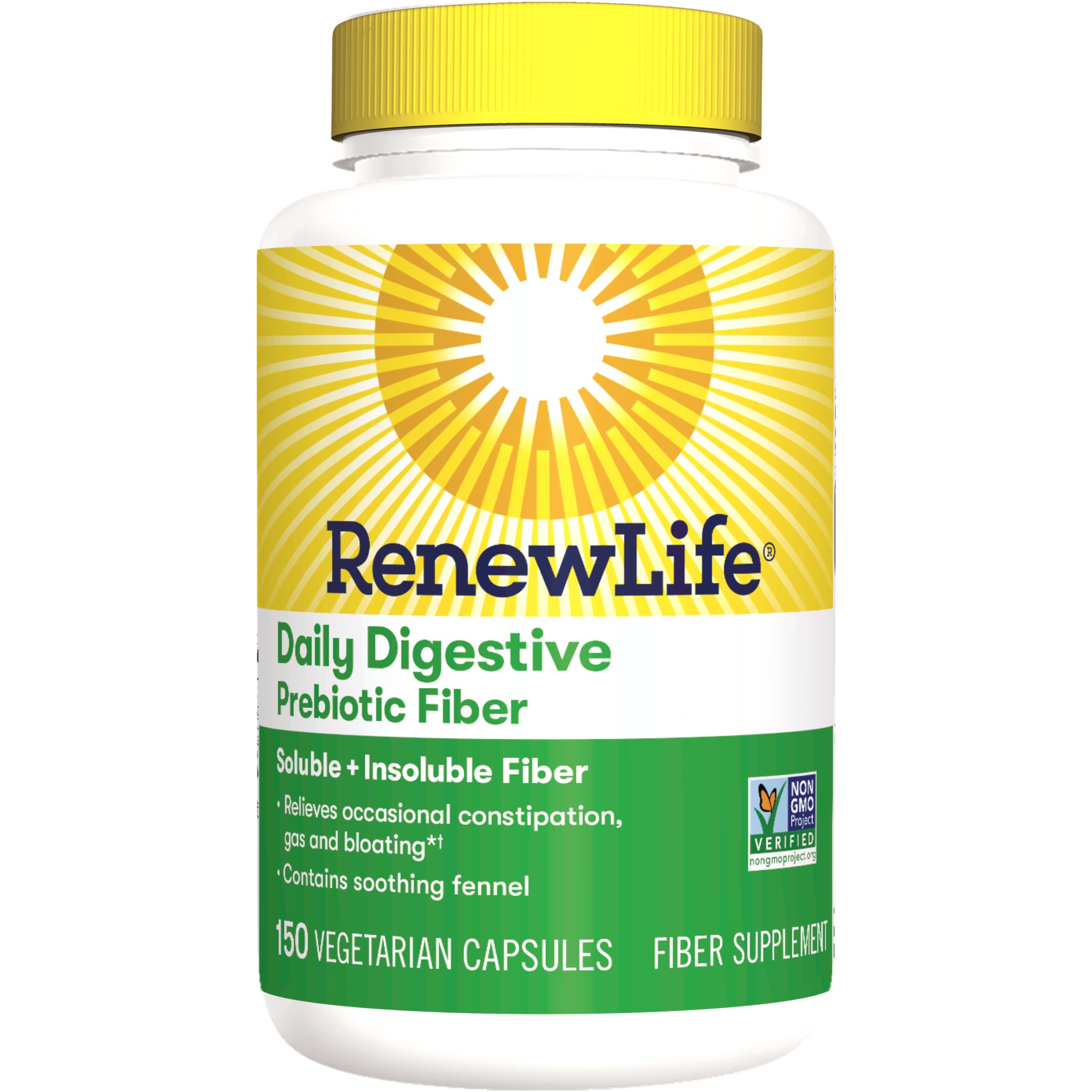 Renew Life Adult Daily Digestive Prebiotic Fiber, 150 Vegetarian Capsules Renew Life Au supplements