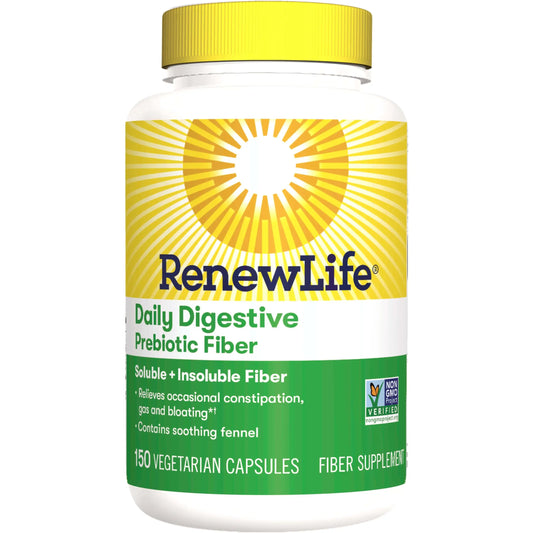 Renew Life Adult Daily Digestive Prebiotic Fiber, 150 Vegetarian Capsules Renew LifeAU supplements