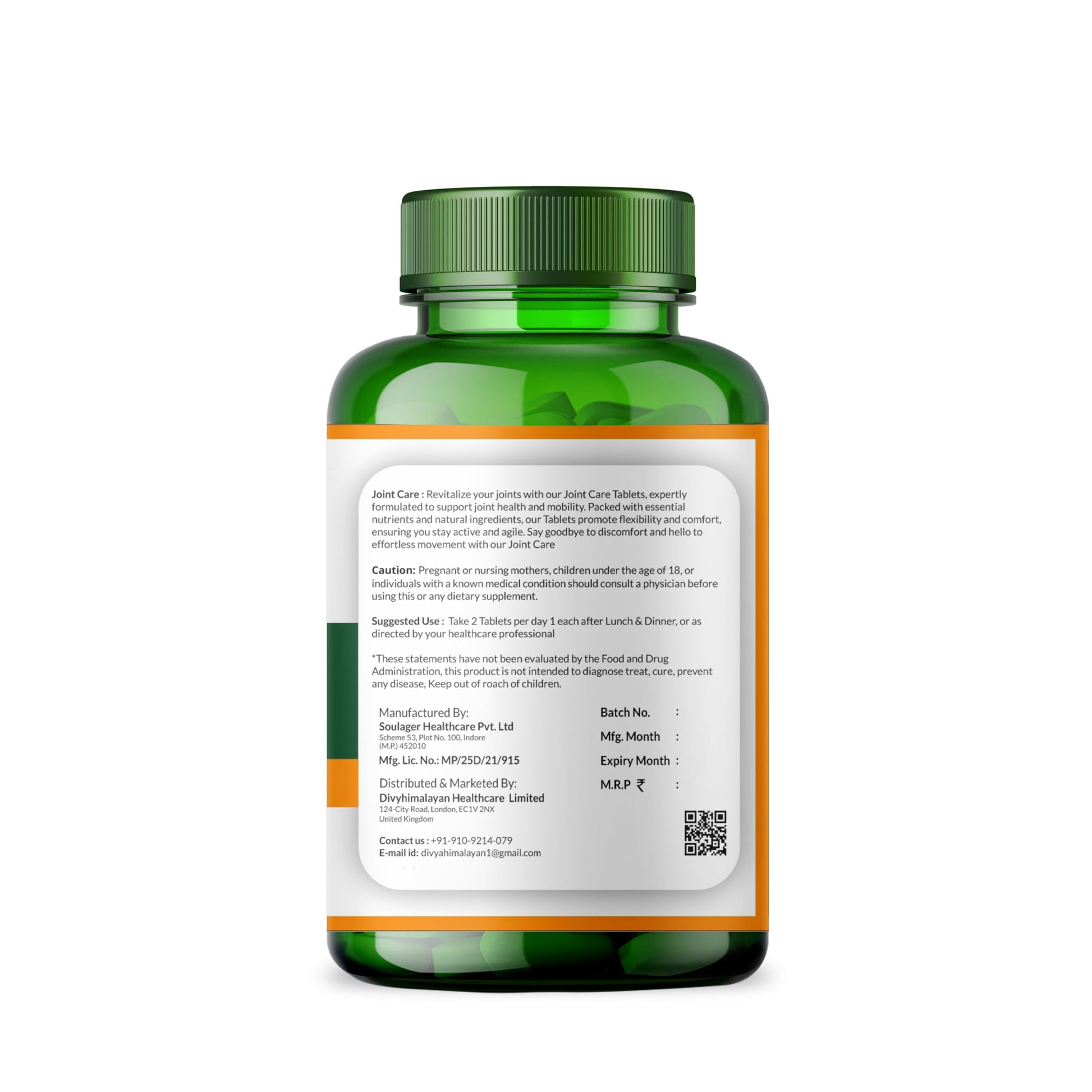 Divya Himalayan Plant-Based Joint Care Supplement, 60 Tablets, Improves Joint Flexibility, Strengthen Muscles | Supports Mobility for Men Women Old Age - 60 Joint Support Tablet Divya Himalayan Au supplements