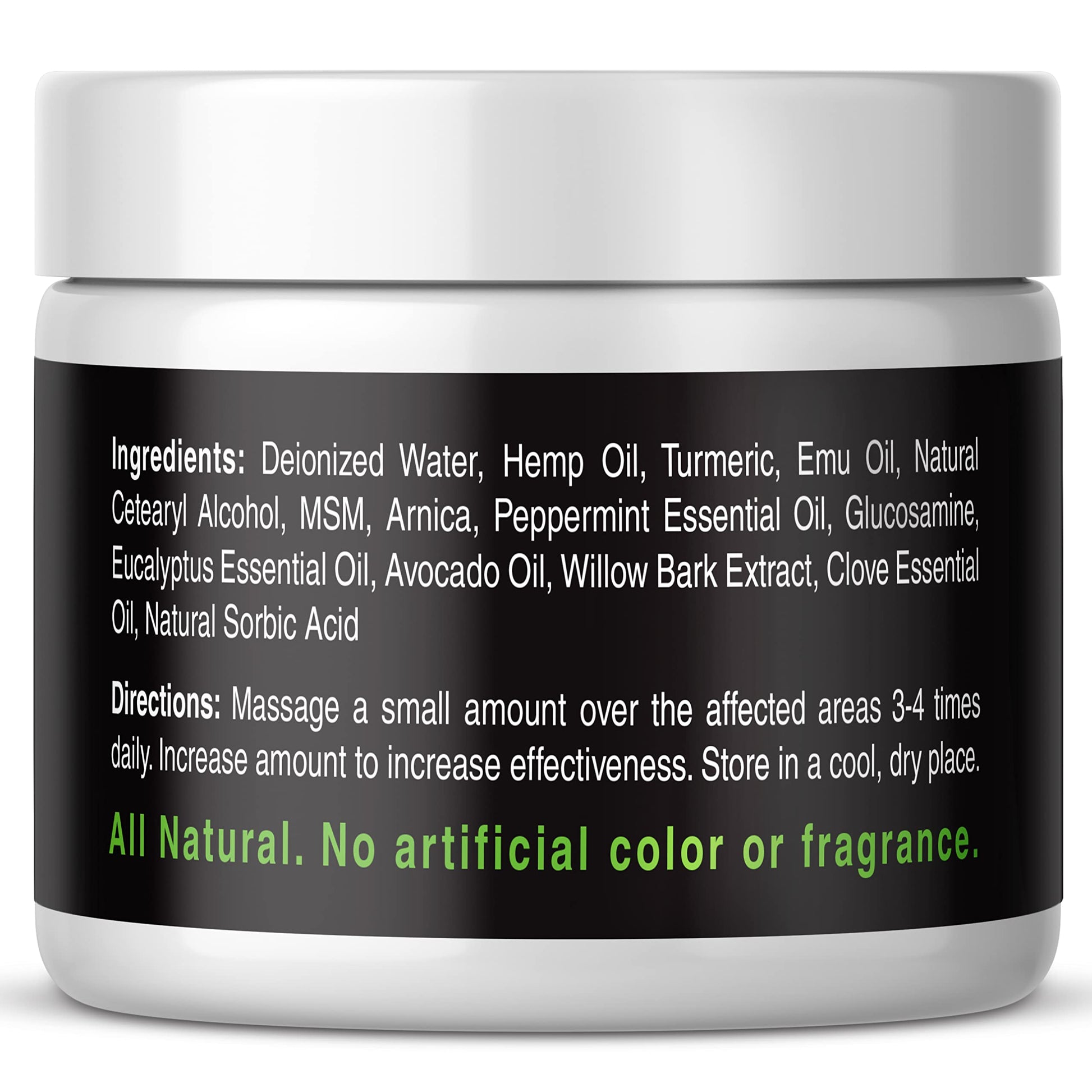 Health Revolution Hemp Arnica Cream Maximum Strength - Soothes Muscles, Joints, Feet, Nerve, Back, Knee, Hip, with Arnica, MSM, Emu, Turmeric - Expertly Formulated 4oz Health Revolution Au supplements