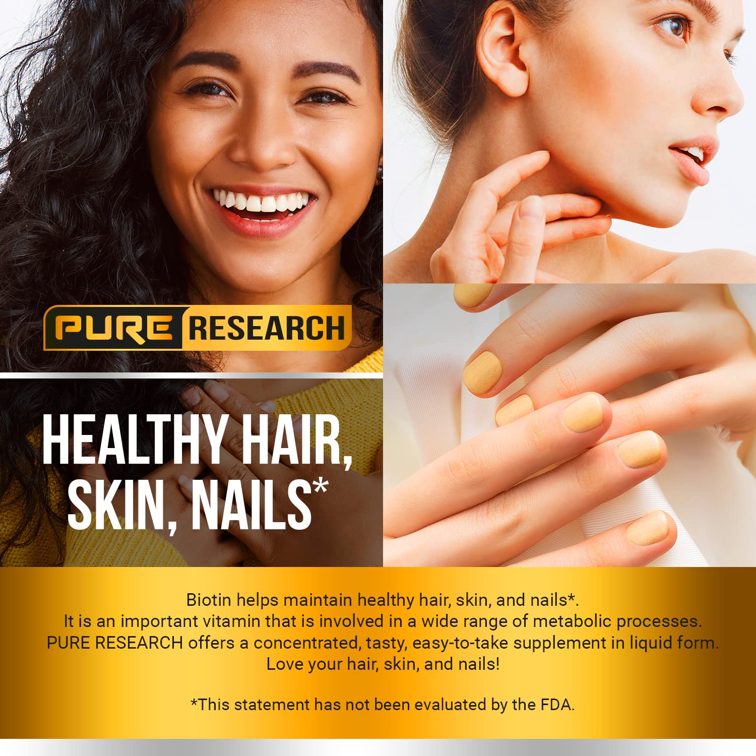 PURE RESEARCH Liquid Biotin & Collagen Hair Growth Drops 60,000mcg – Biotin and Liquid PURE RESEARCH Au supplements
