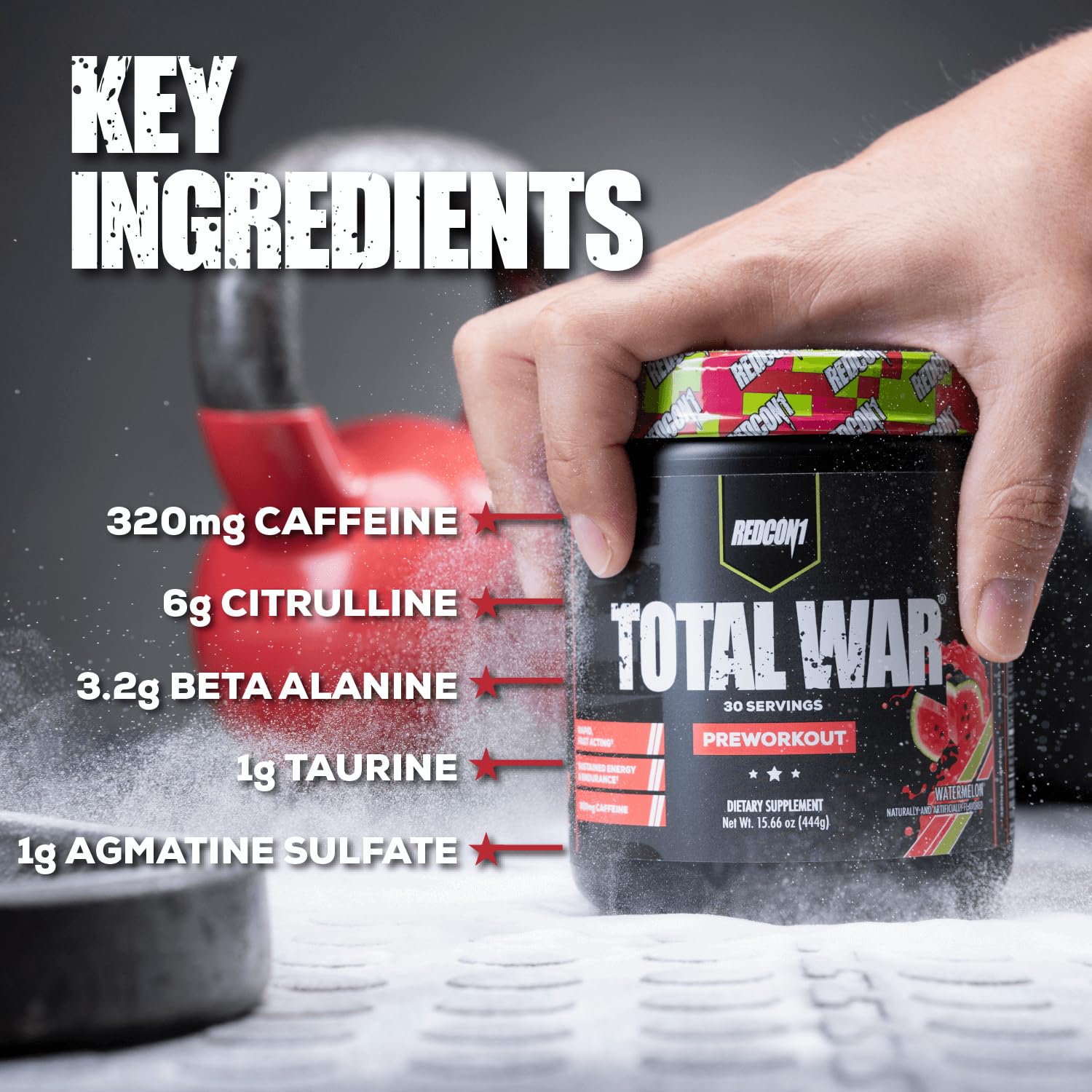 REDCON1 Total War Pre Workout Powder, Kiwi Lime - Beta Alanine + Citrulline Malate Keto REDCON1 Au supplements