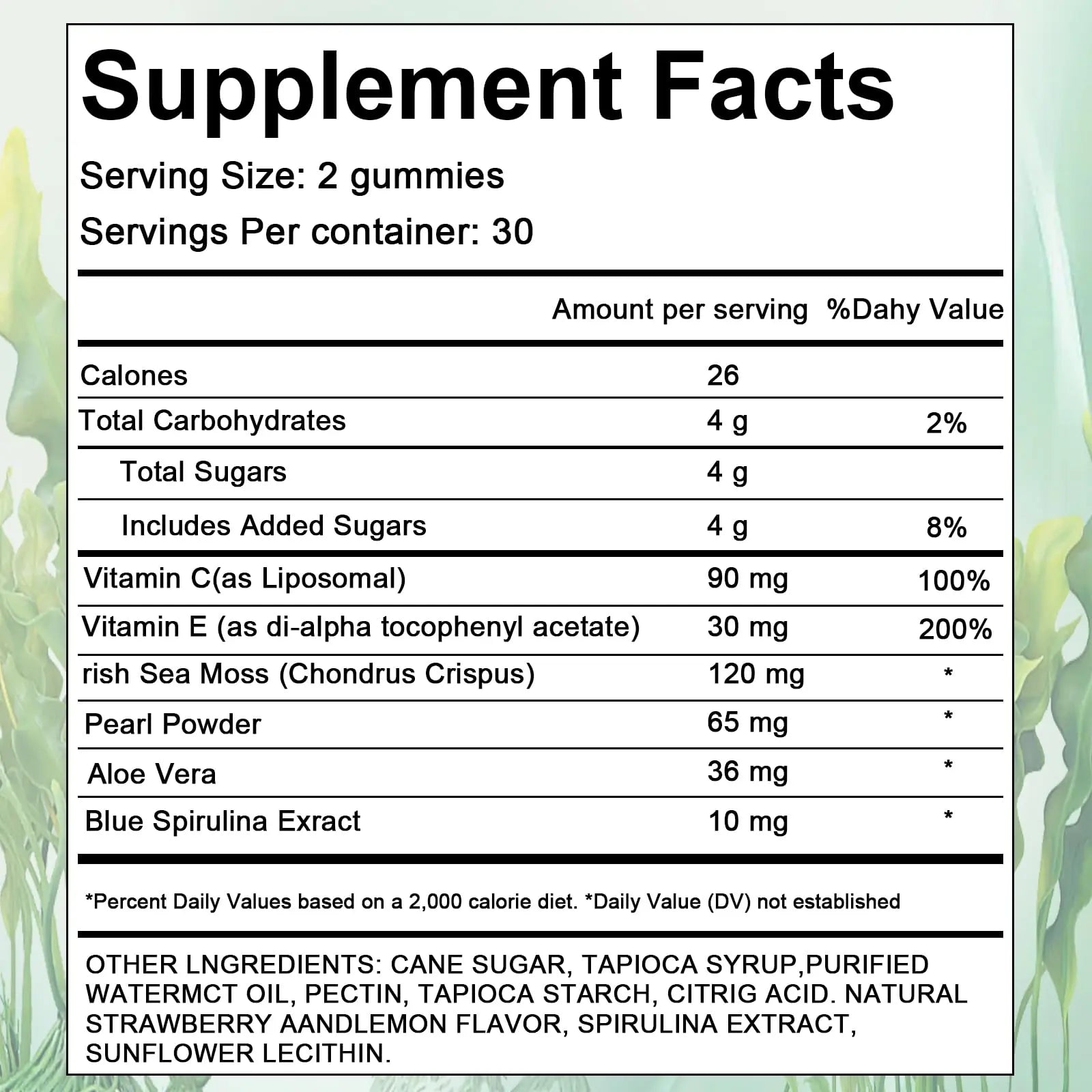 YATIME Hair Loss Gummies,Sea Moss Gummies with Vitamin C, Vitamin E, Aloe Vera, Pearl Powder Support Faster Hair Growth YATIME Au supplements