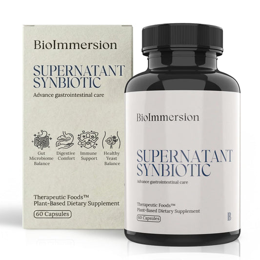 BioImmersion Supernatant Synbiotic - Prebiotic Probiotic Postbiotic - Eases Digestive Discomfort, Gut Imbalance & Yeast Overgrowth - Immune & Microbiome Support BioImmersionUS supplements