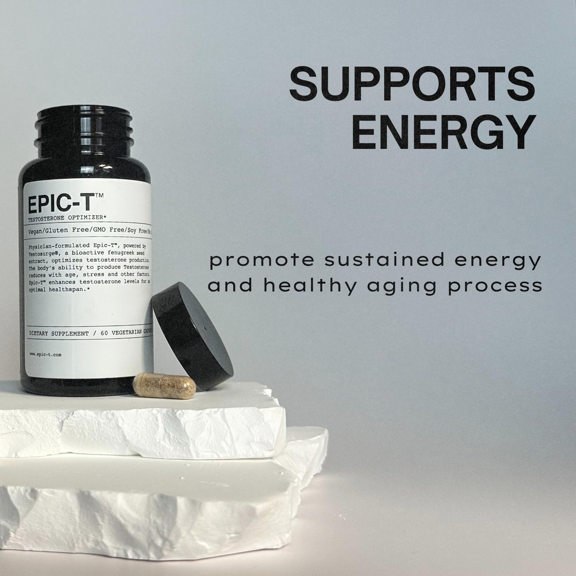 EPIC-T Testosterone Support Supplement for Men | Plant-Based Formula with Testosurge, B-Complex, B12, Zinc & Boron | Vegan, Non-GMO Daily Support EPIC Au supplements
