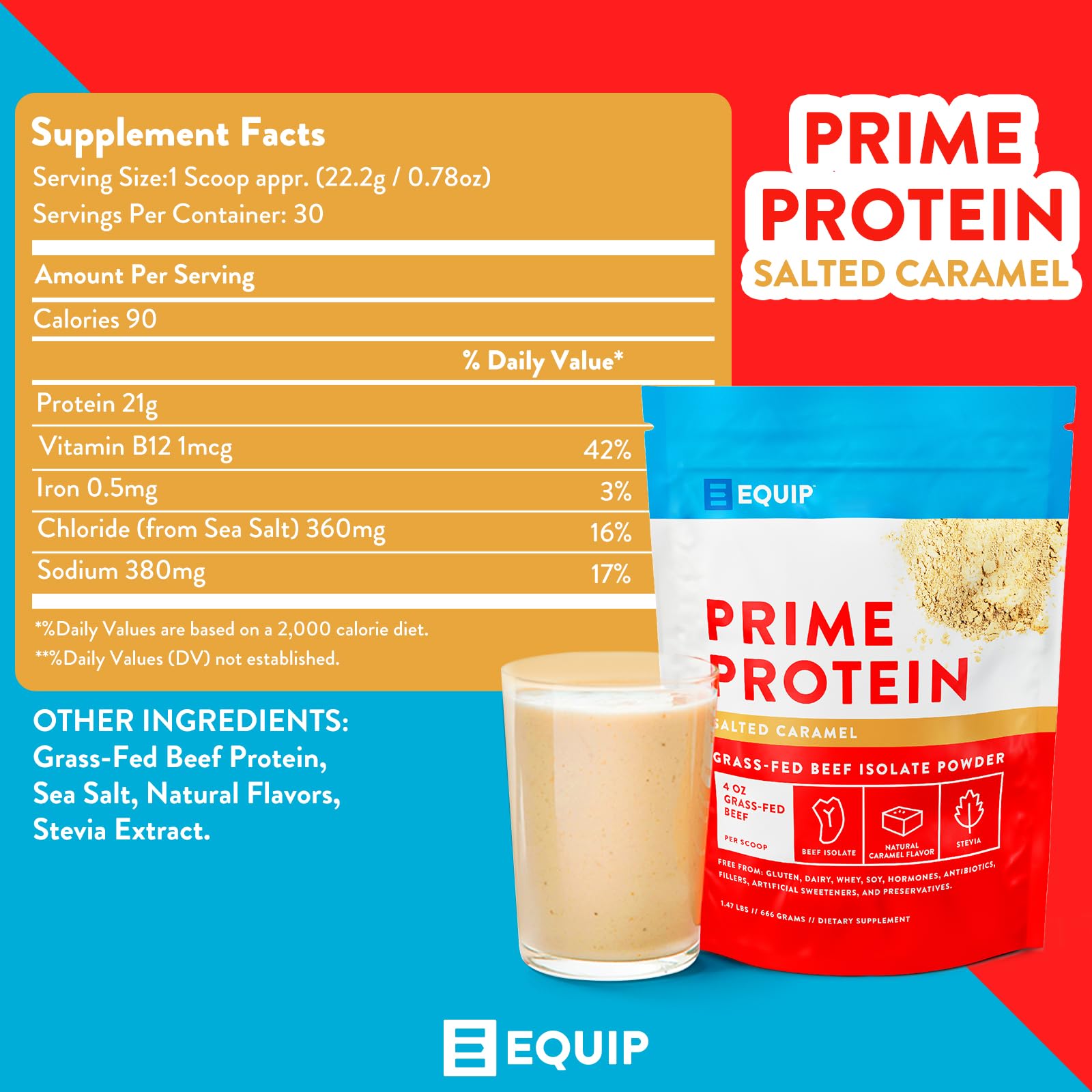 Equip Foods Prime Protein - Grass Fed Beef Protein Powder Isolate - Paleo and Keto Equip Au supplements