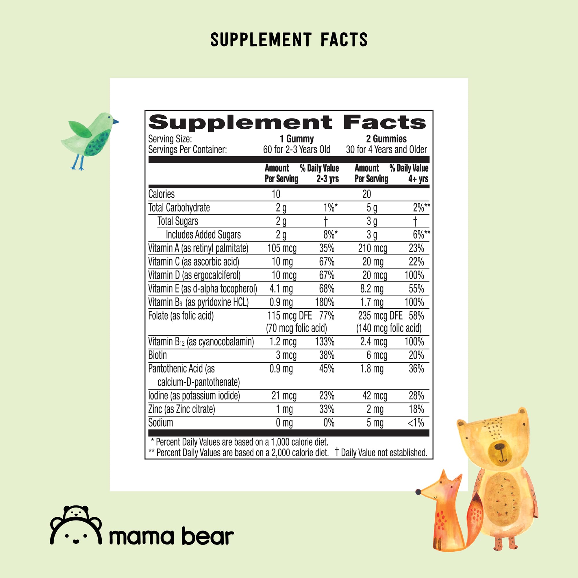 Amazon Brand - Mama Bear Organic Kids Multivitamin, 60 Gummies, 1 Month Supply (Packaging May Vary), Berry, Cherry & Orange Mama Bear Au supplements