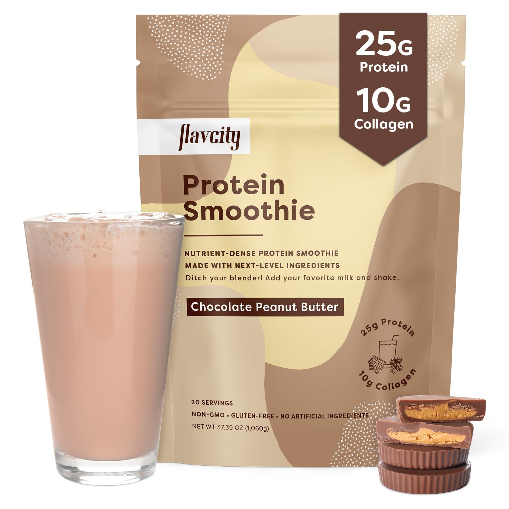 FlavCity Protein Powder Smoothie, Chocolate Peanut Butter - 100% Grass-Fed Whey Pro FlavCity Au supplements