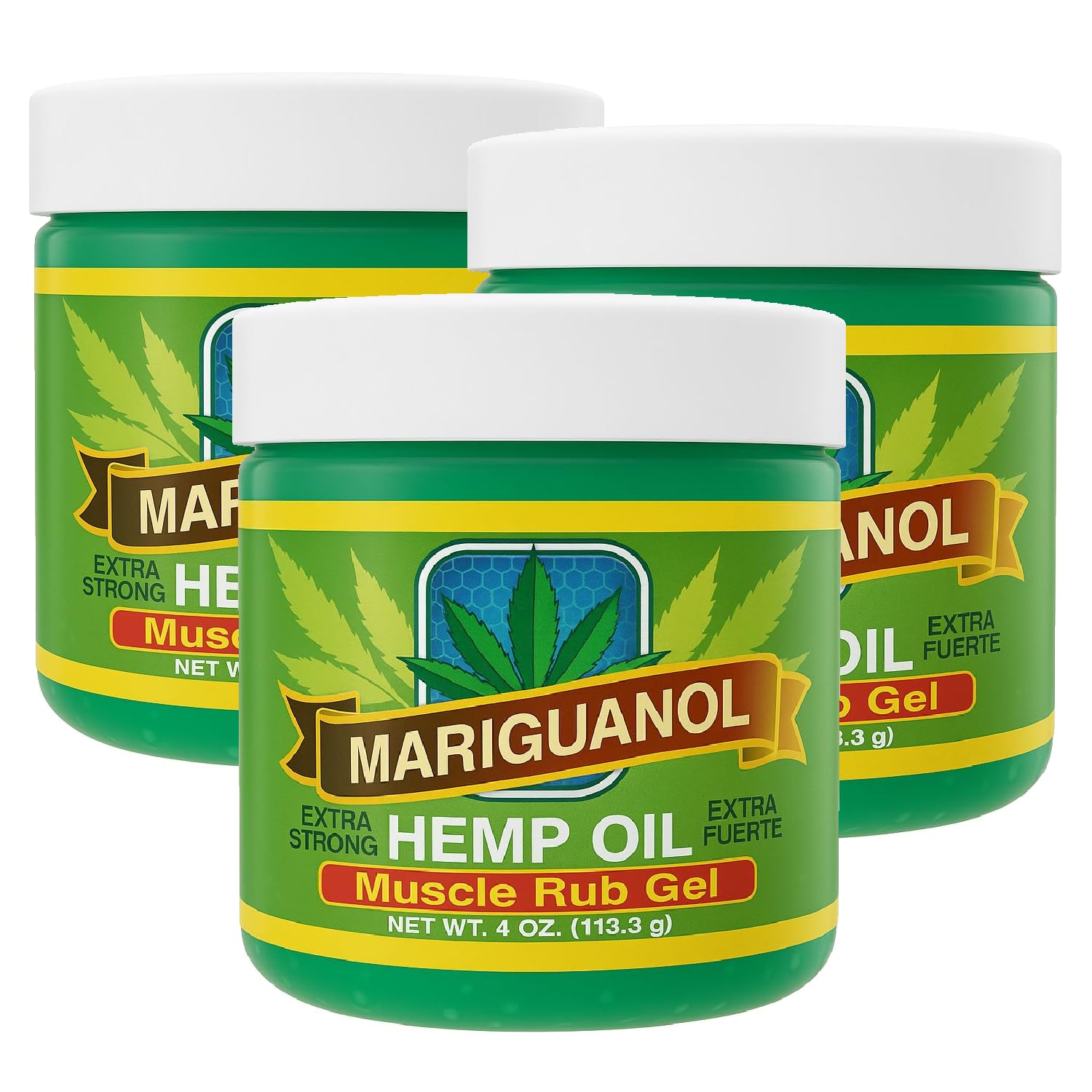 Mariguanol Extra Strong Muscle Rub Gel with Hemp Oil, Menthol & Camphor – Cooling, Fast-Absorbing Topical Gel for Post-Workout Active Lifestyles – Net Wt. (4 Ounce (Pack of 3)) MARIGUANOL Au supplements