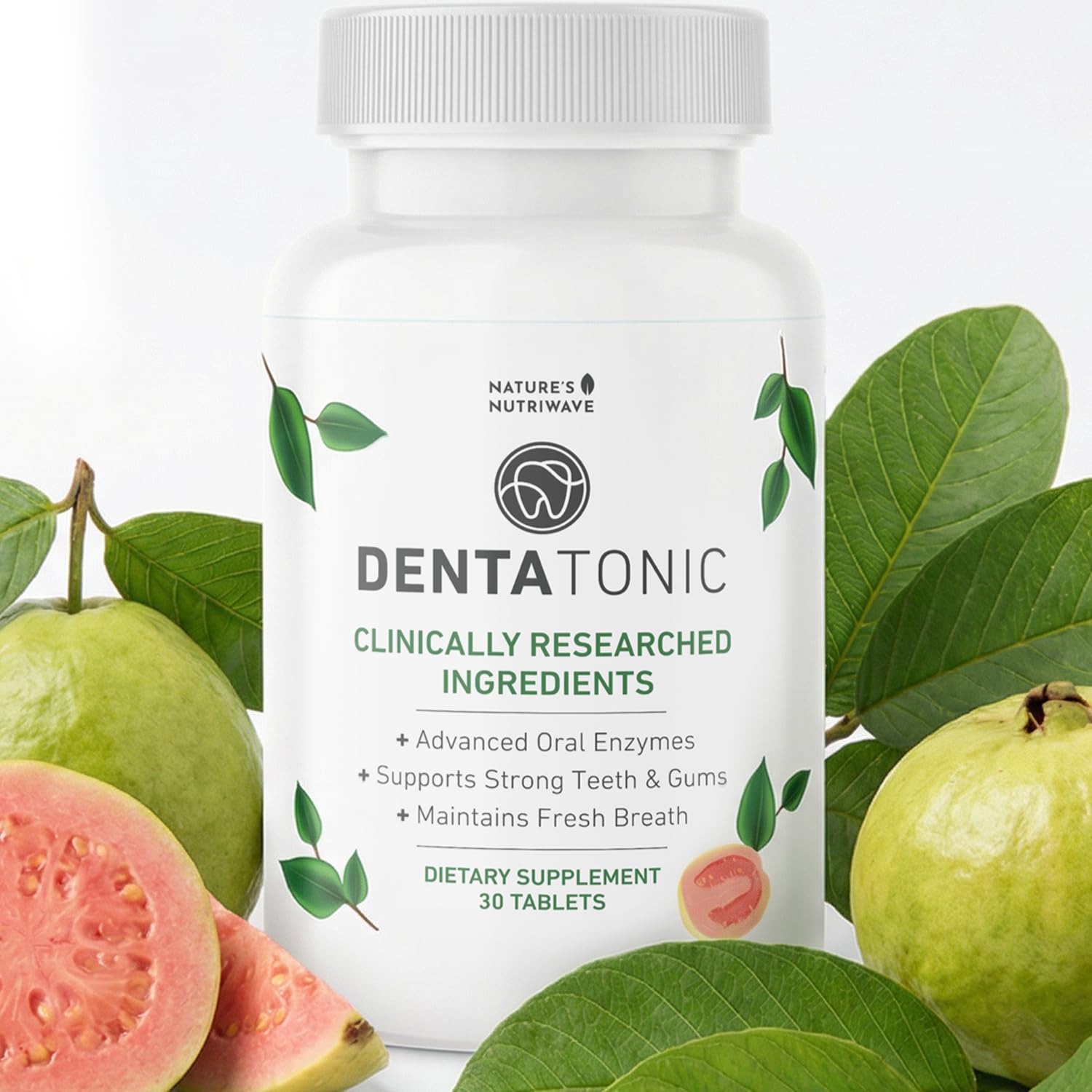 Nature’s NutriWave DentaTonic – Daily Oral Supplement with Guava Fruit, Hydroxyapatite & Enzyme Blend – Made in USA Non-GMO, Stimulant-Free Formula – 30 Tablets, 1 Month Supply Nature’s NutriWave Au supplements