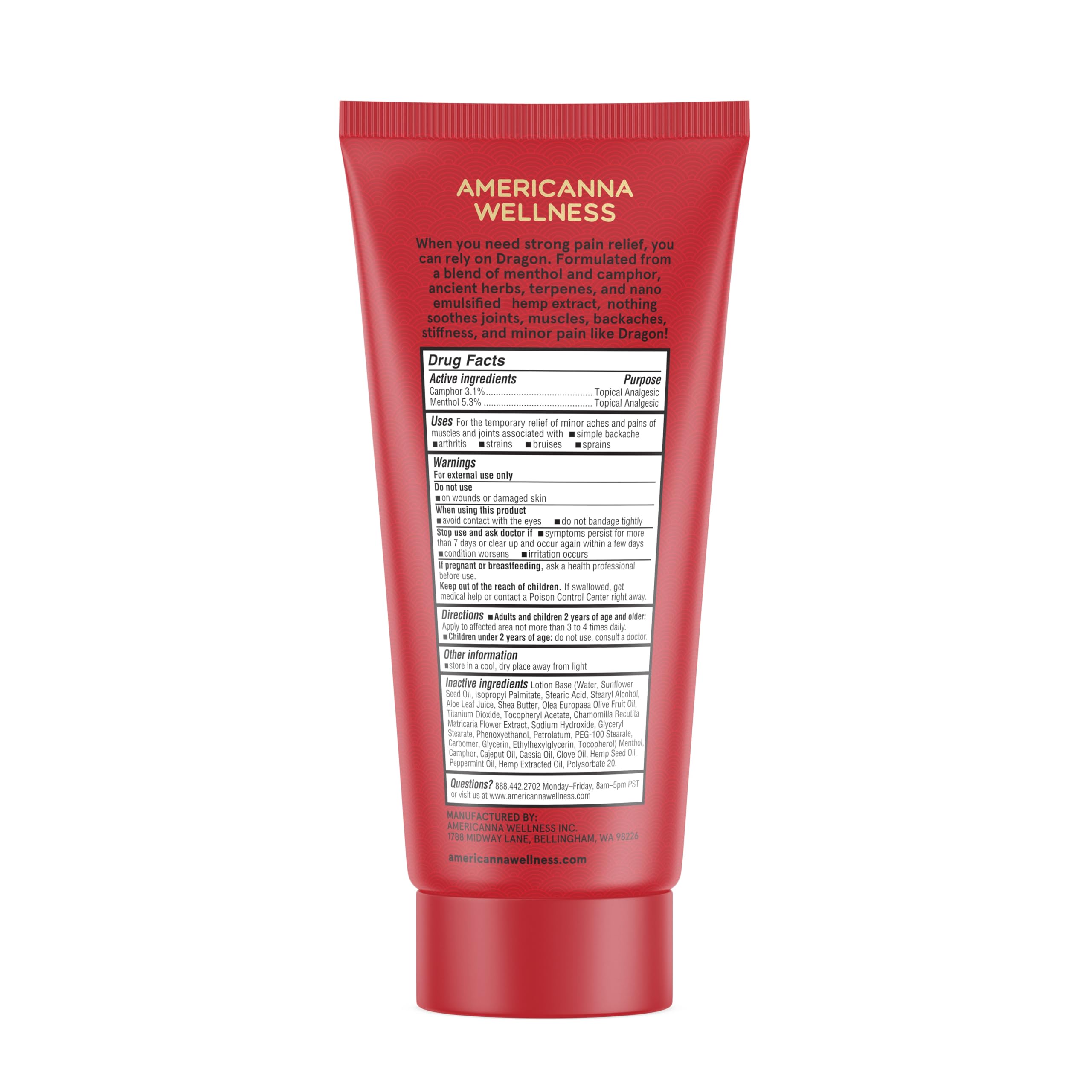 Americanna Wellness Dragon Lotion 3.4oz Regular Red Americanna Wellness Au supplements