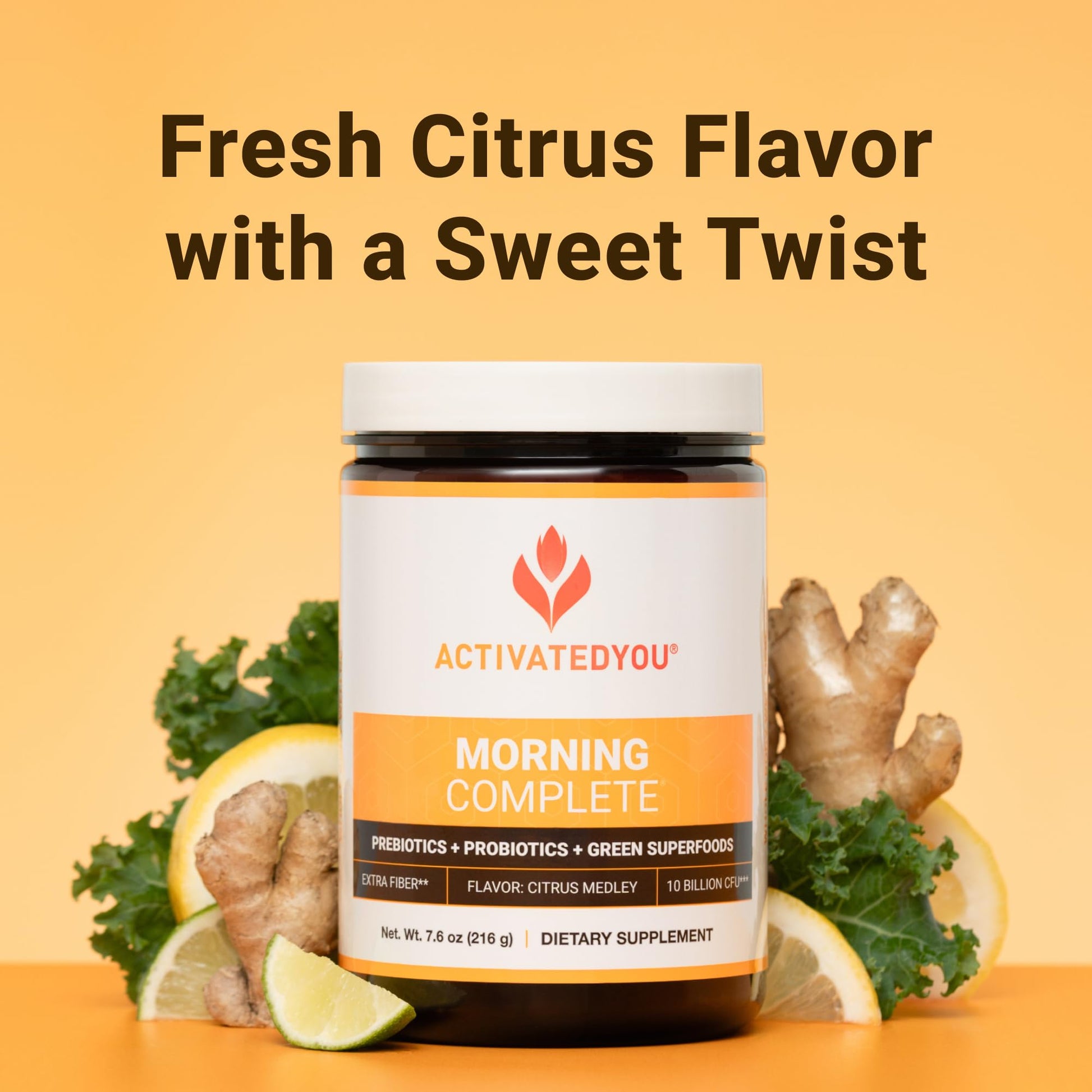 ACTIVATEDYOU Morning Complete Daily Wellness Greens Superfood Drink Mix for Gut Health w/Prebiotics, Probiotics, Antioxidants, Green Superfoods, 10 Billion CFUs, 30 Servings (Citrus) ACTIVATEDYOU Au supplements