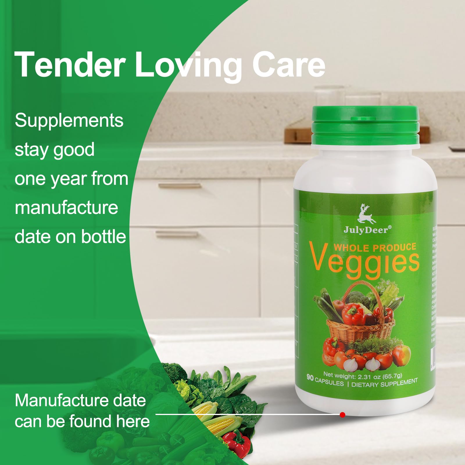 Fruit and Veggies Supplement Ingredients Natural – 2 Bottles 180 Total Vegetarian Capsules | Balance of Natural 16+18 Whole Fruits & Veggies Blend | Fresh Superfood Formula with Vitamins and Minerals JulyDeer Au supplements