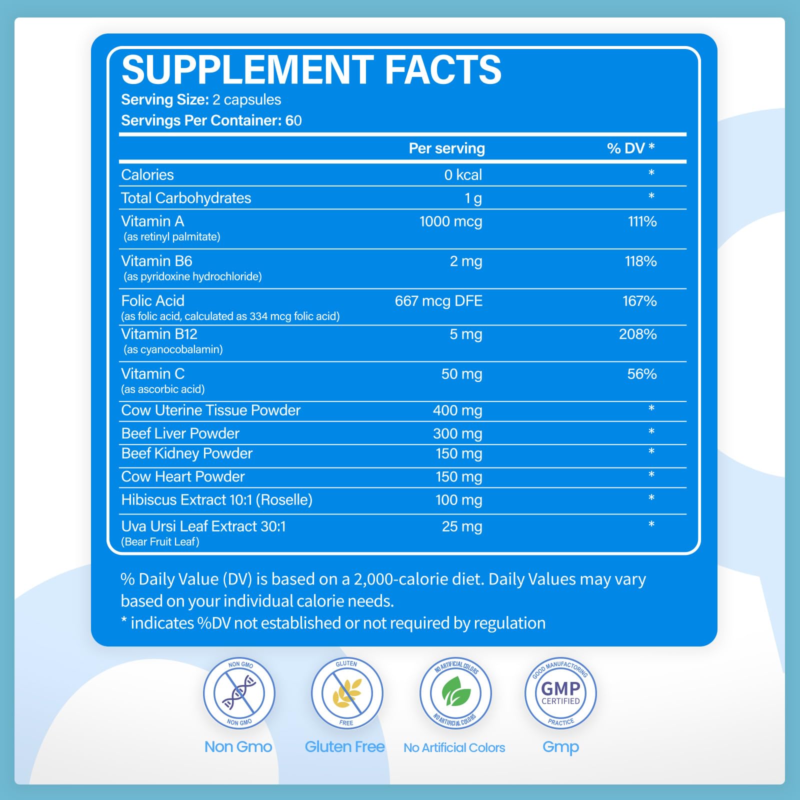 VCCVBB Beef Organ Supplements for Women, Beef Liver, Kidney, Heart, Uterus Tissue, Hormonal Balance, Immune Support,Natural Iron Vitamins Supplements for Energy, Grass Fed Pasture Raised 120 Capsules VCCVBB Au supplements