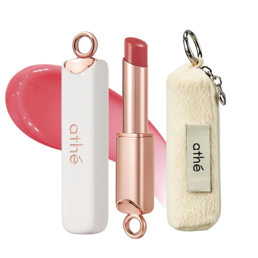 athé Everyday Tinted Lip Set – Tinted Lip Balm Stick with Madecassoside, Ceramide & Squalane, Includes Lip Pouch | Hydrating, Non-Sticky, Vegan K-Beauty Lip Care ATHÉAU supplements