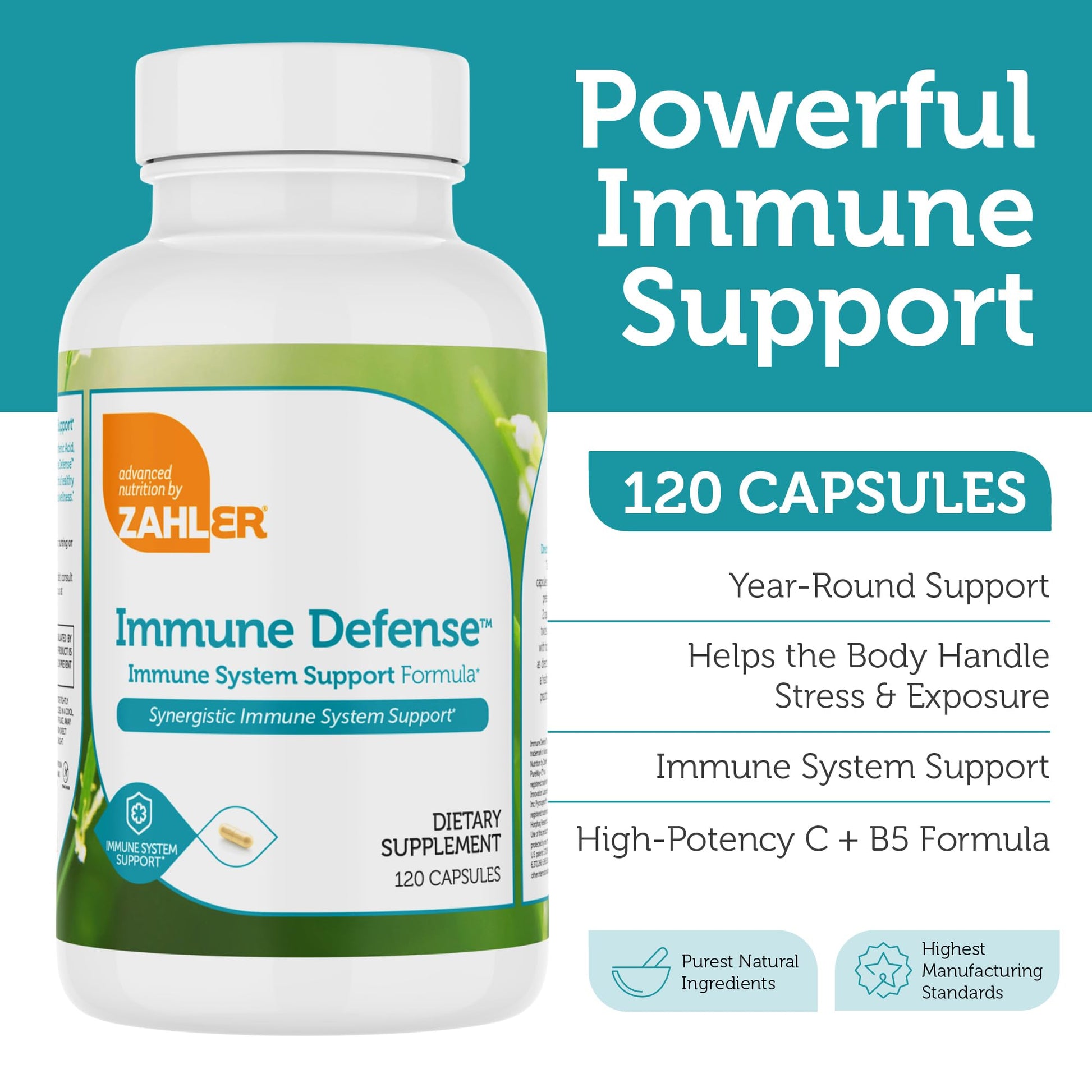 Zahler Immune Defense, Immune System Support, Certified Kosher, 120 Capsules Zahler Au supplements