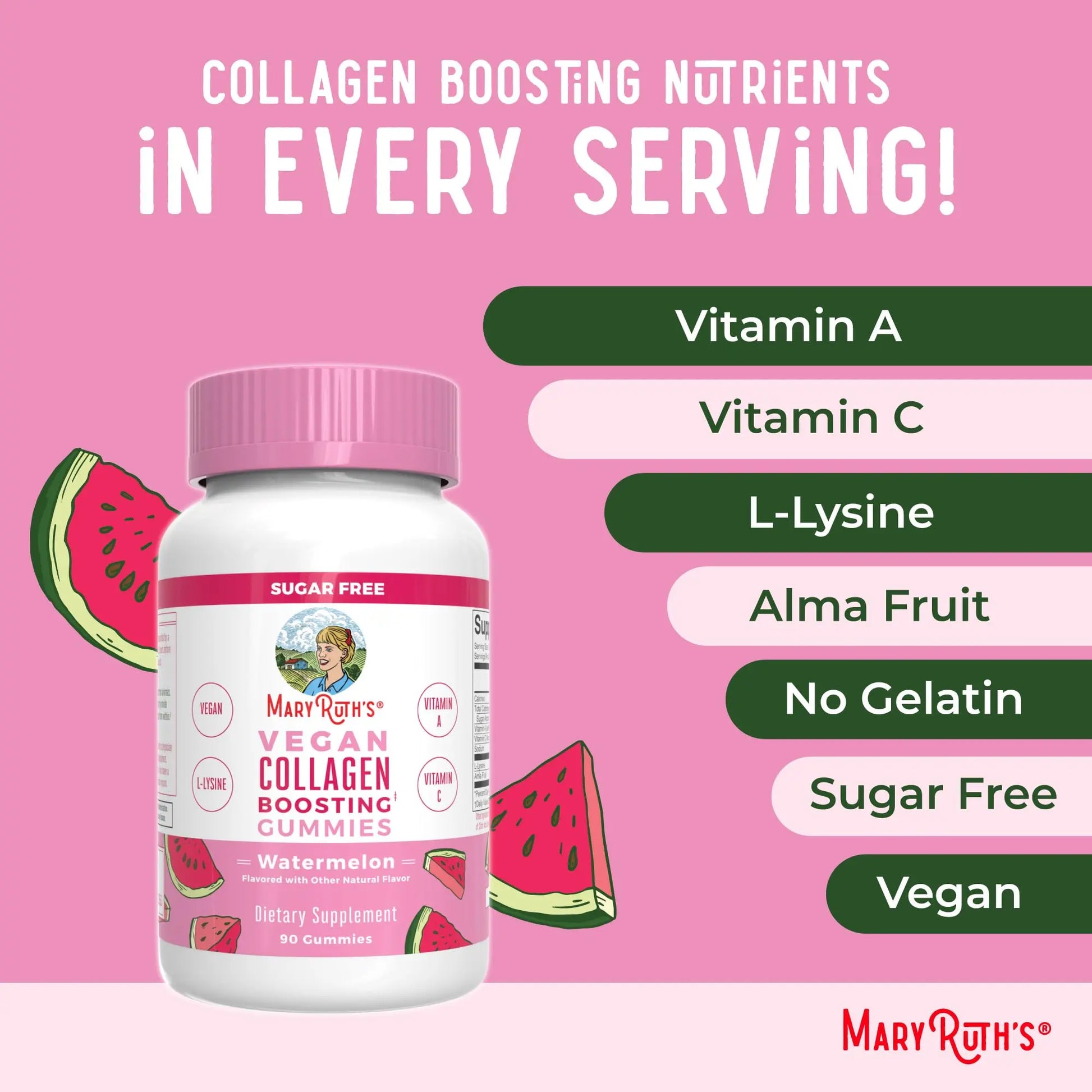 MaryRuth Organics Vegan Collagen for Women & Men, Collagen Boosting Gummies, Skin Care, Lysine, Vitamin C, Vitamin A, Amla, Supplement for Hair & Skin, Vegan, Non-GMO, Gluten Free, 90 Servings MARYRUTH'S Au supplements